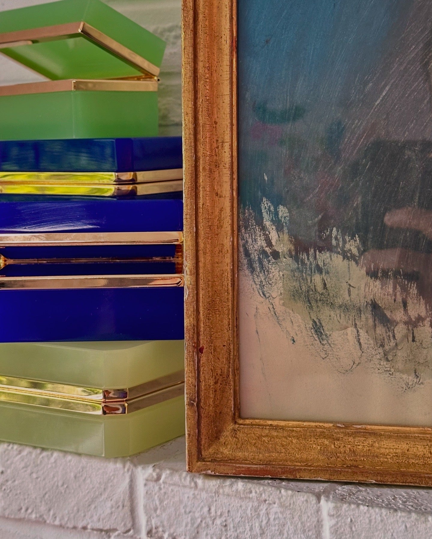 Harley Francis 1966 Abstract Still Life on Paper, Heydenryk Frame