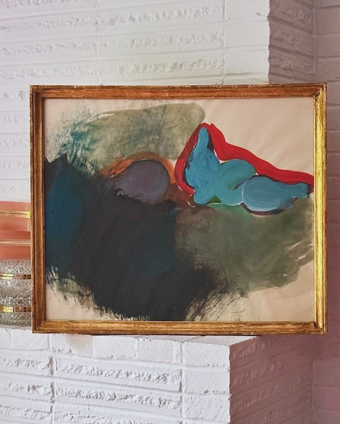 Harley Francis 1966 Abstract Still Life on Paper, Heydenryk Frame