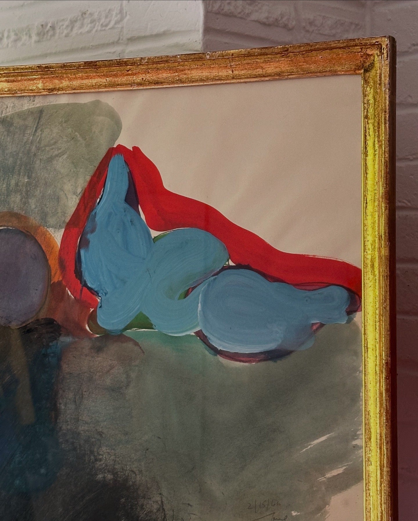 Harley Francis 1966 Abstract Still Life on Paper, Heydenryk Frame
