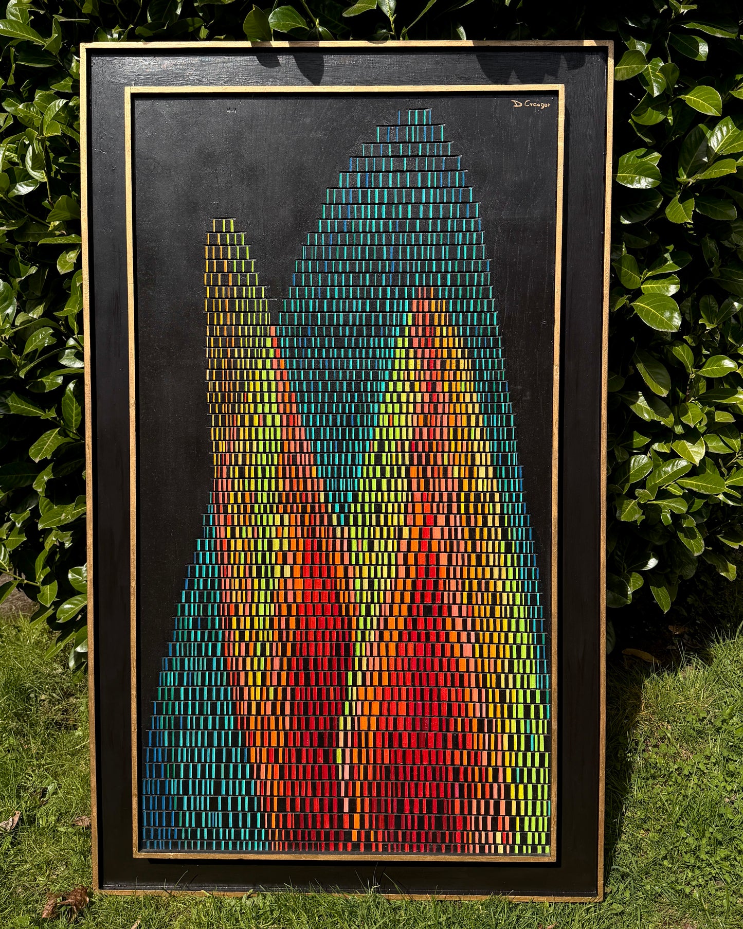 Large Scale 1960s Carved Plywood and Oil Paint Abstract Panel by Artist Donald Creager (1928-2021)