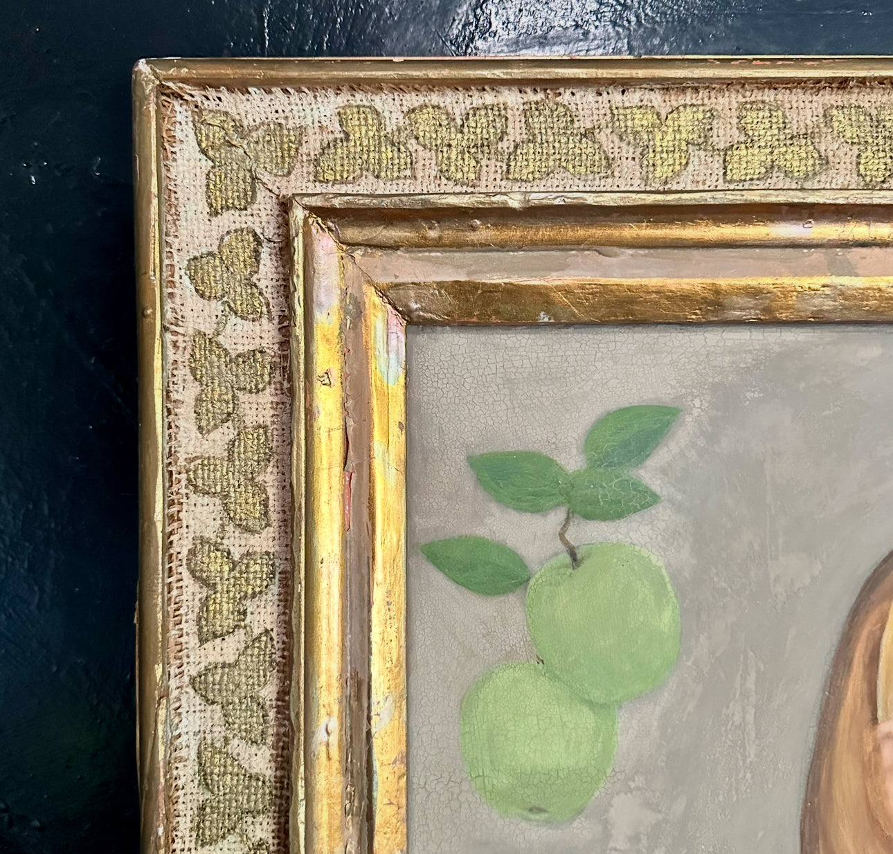 Egg Tempera on Board Portrait of a Young Girl by Sally Haley, Original Custom Frame