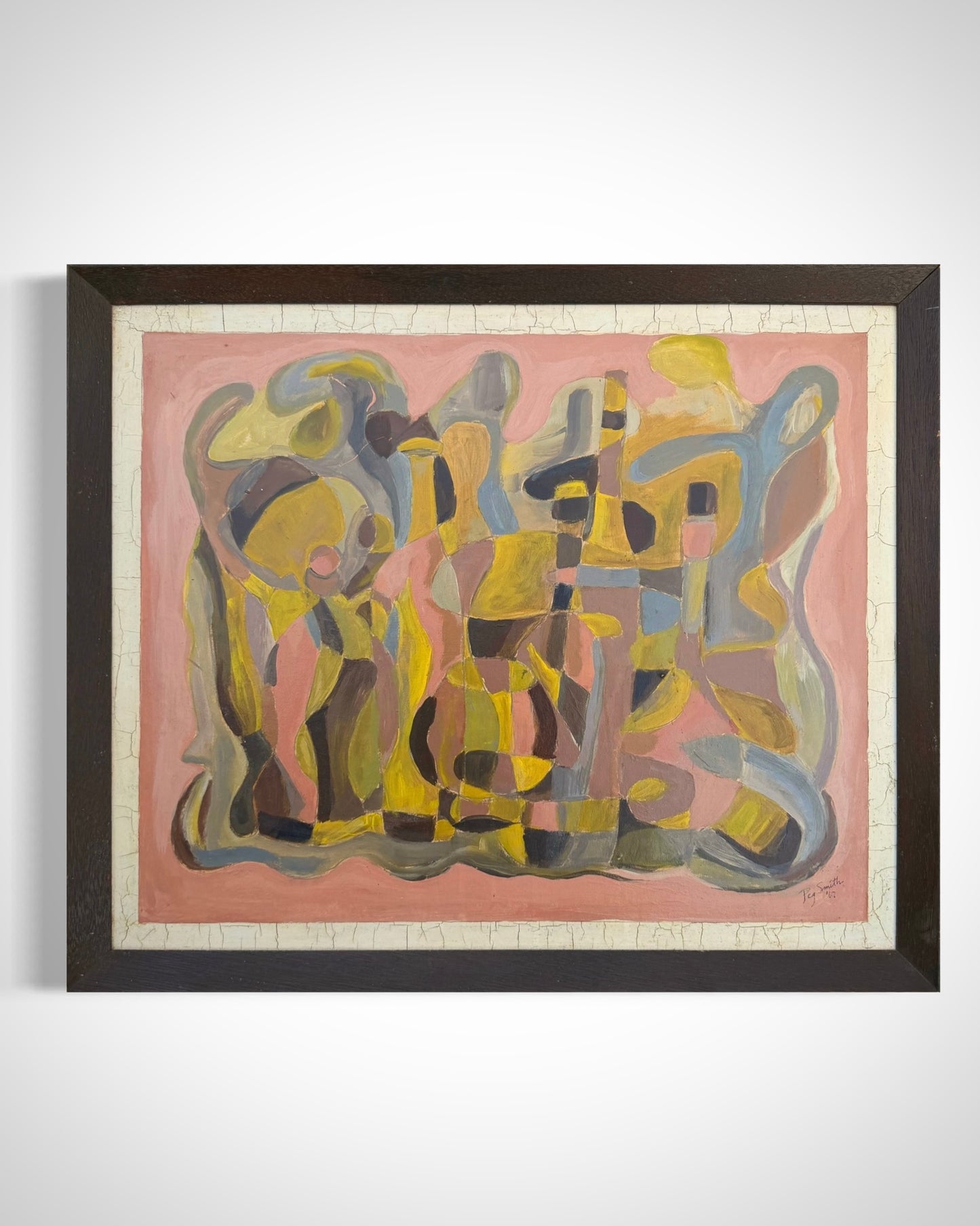 1967 Abstracted still life Oil on Panel By Oregon Artist Peg Smith