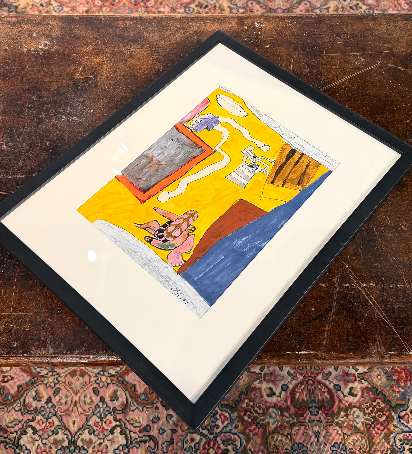 20th Century American John Mart Opie (b.1936) Abstract Painting on Paper, 1966, Framed