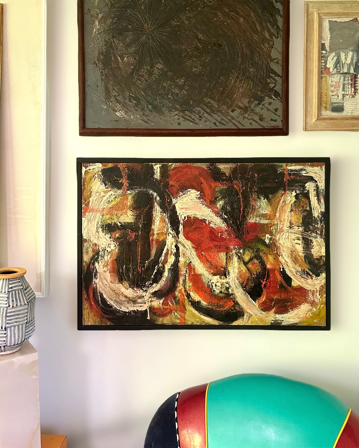 1950s Abstract Expressionist Oil on Canvas