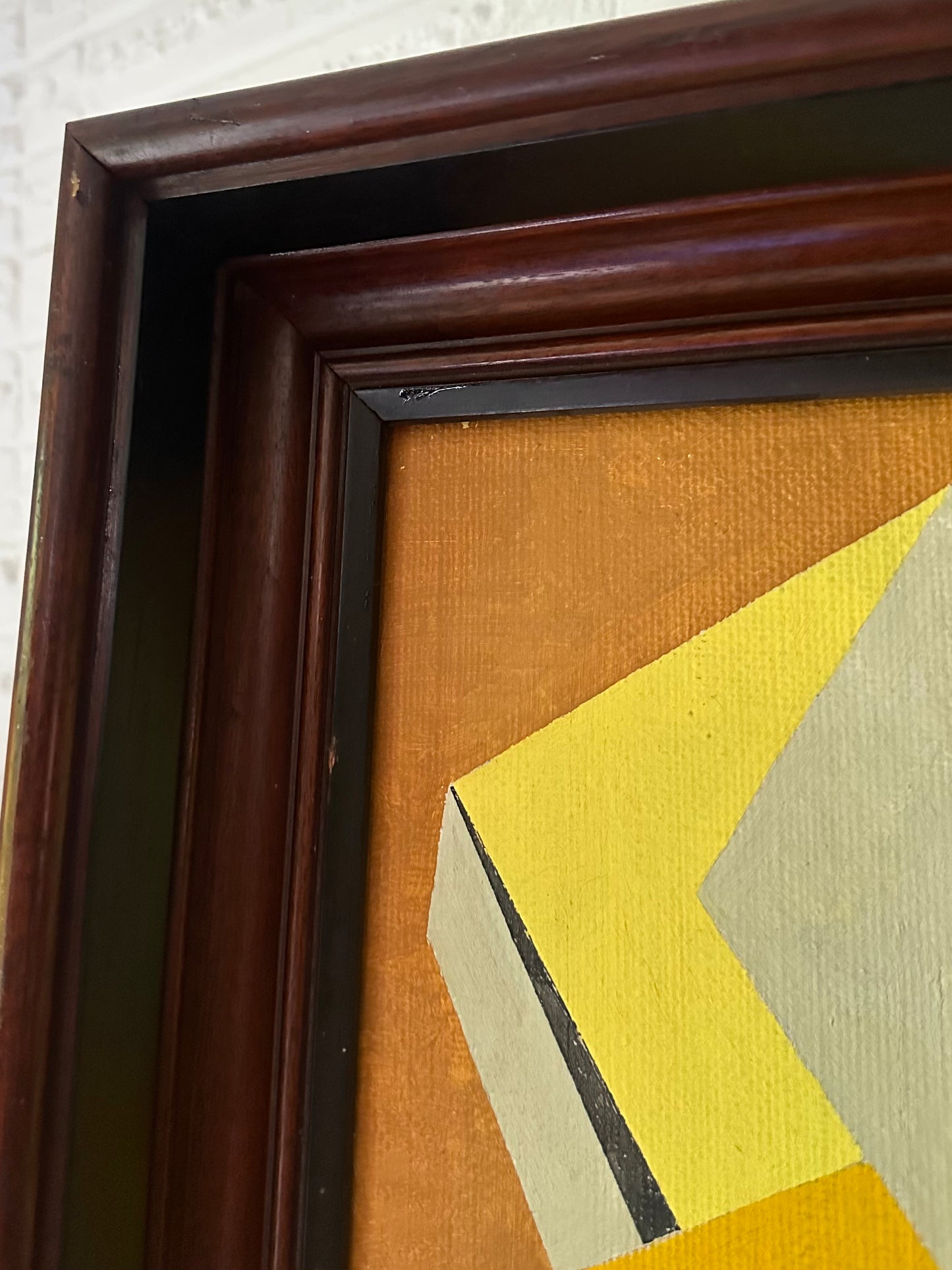 1960s Paint on Canvas Abstract Composition by Cicely De Beers (1892-1973) in Antique Eastlake Frame