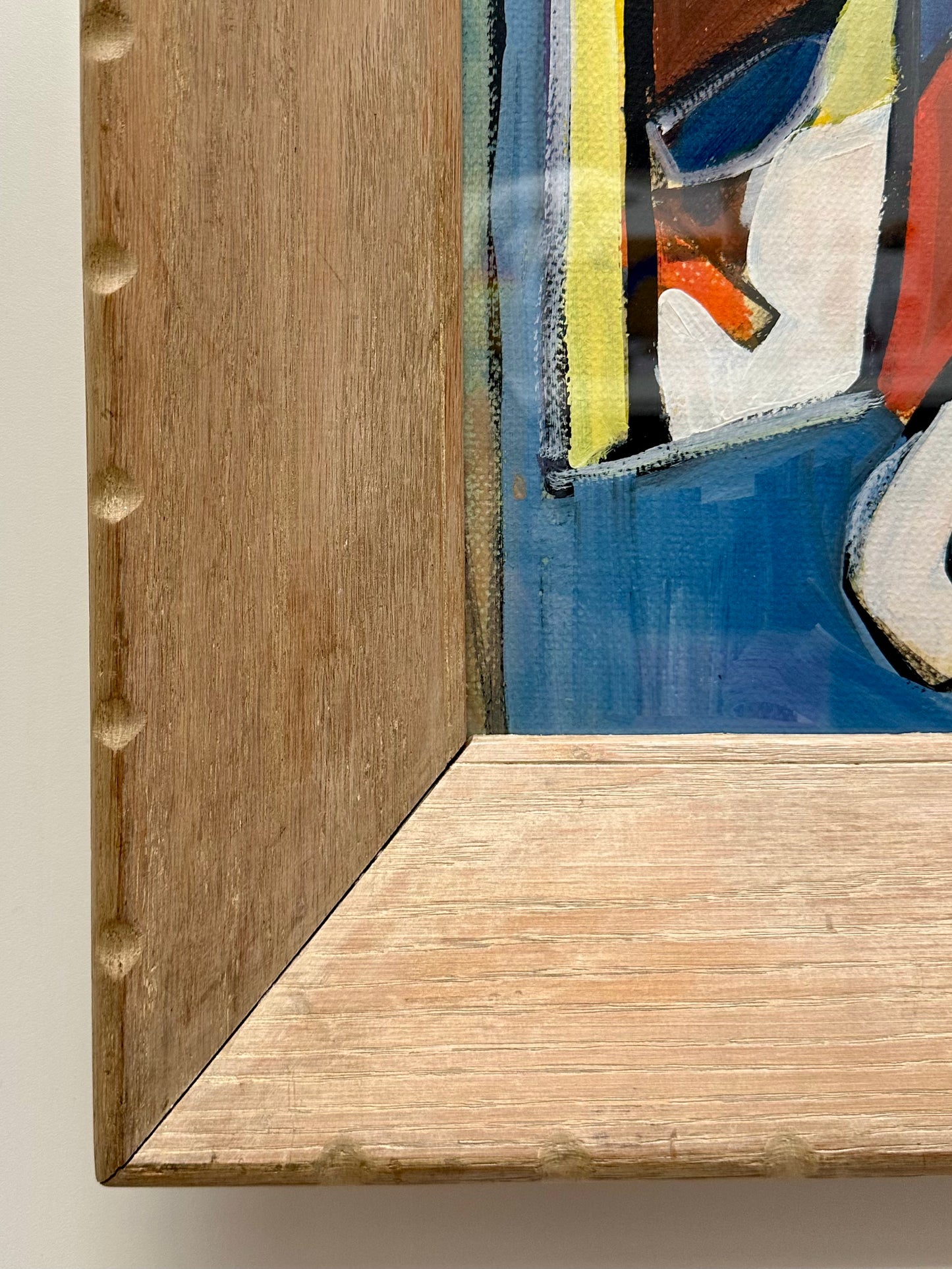 1960s Abstract Painting on Paper in Vintage Deep Cove Frame