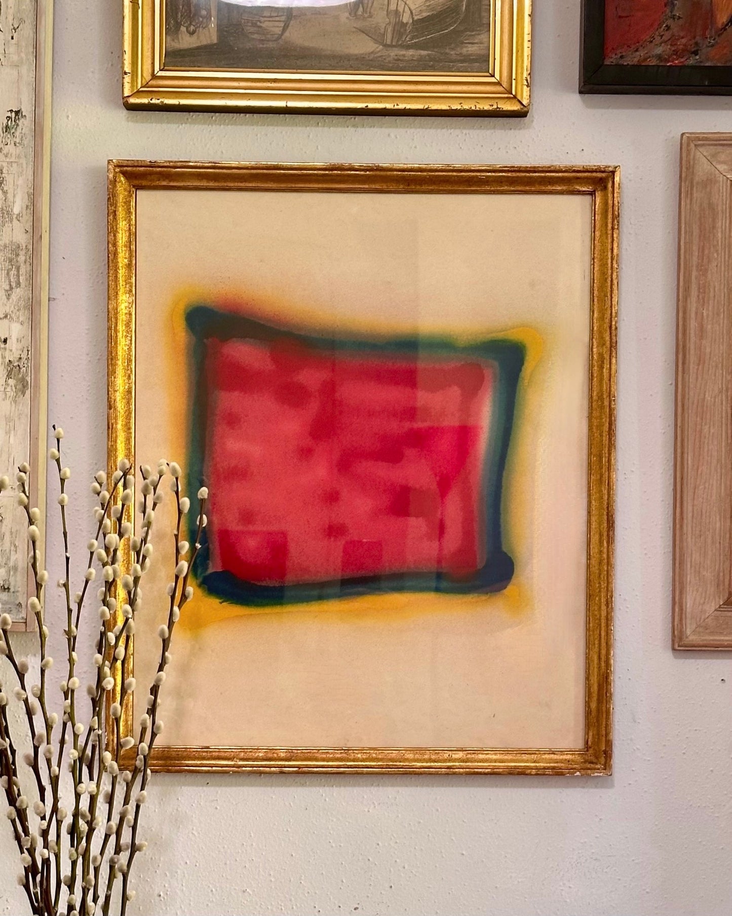 Aerosol Paint on Paper Abstract Composition by L. Kimbrell 1968