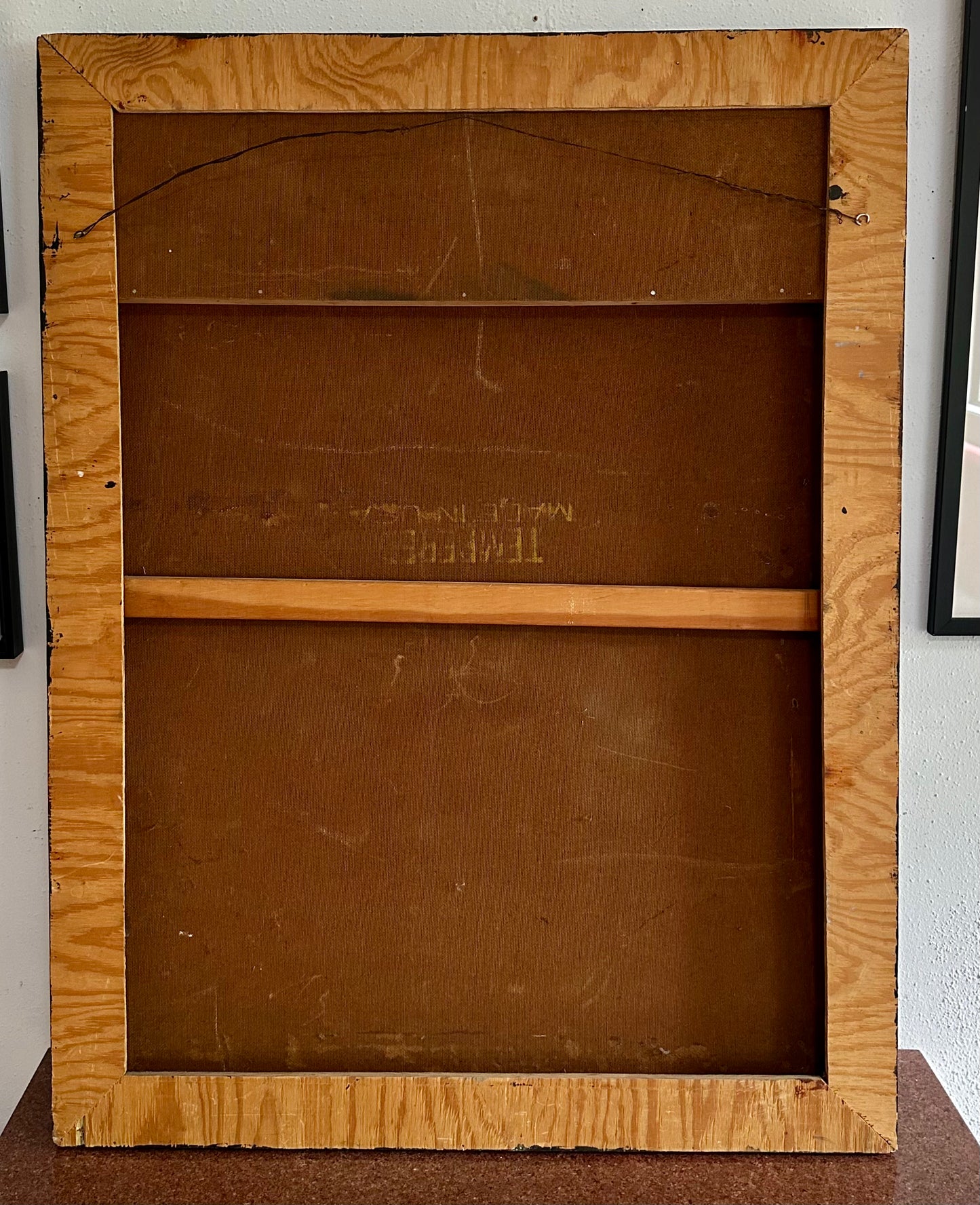 Large Abstract mid 20th Century Assemblage Painting