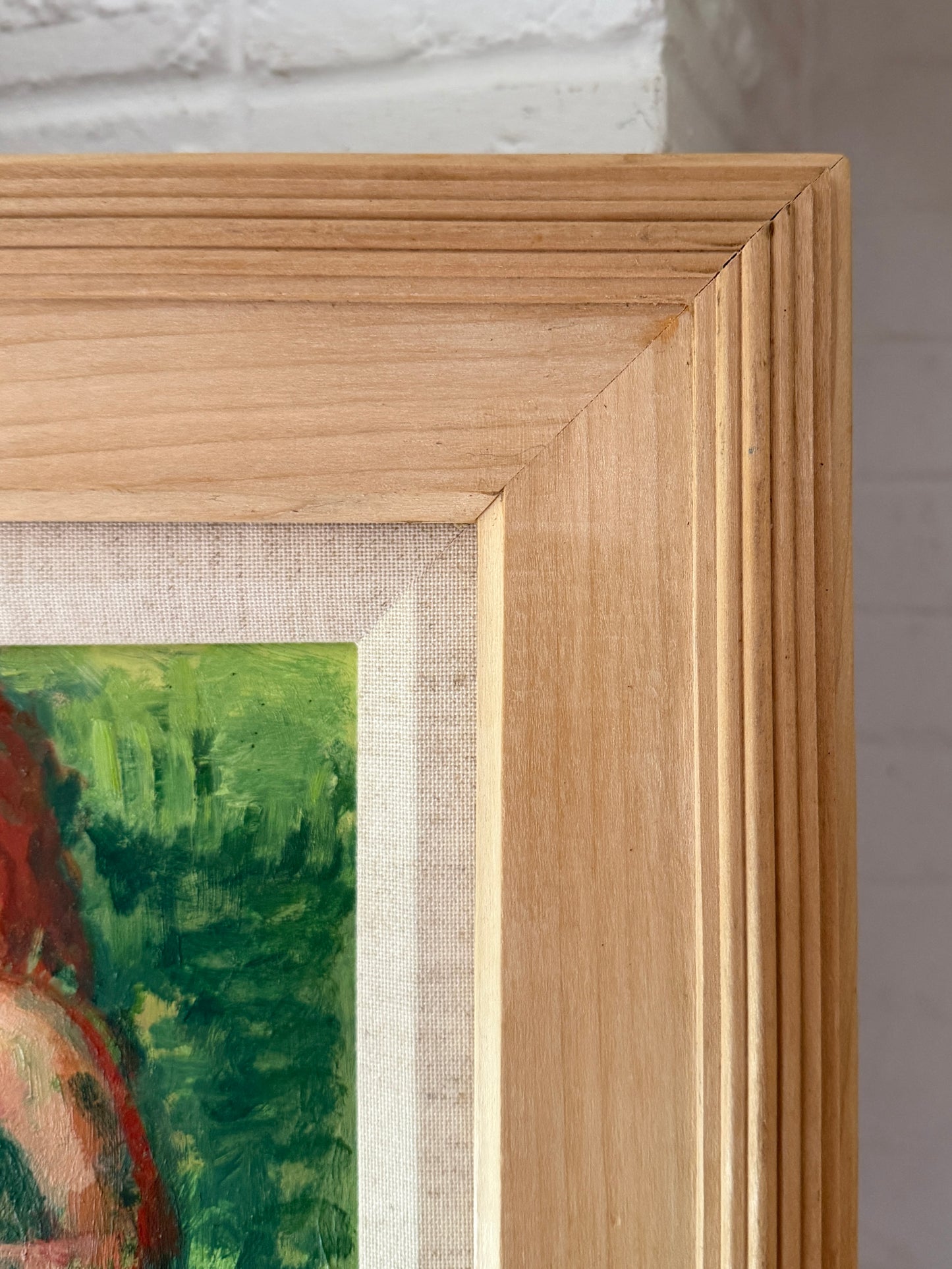 20th Century American John Mart Opie (b.1936) Painting on board, “Satyr & Nymph” artist framed