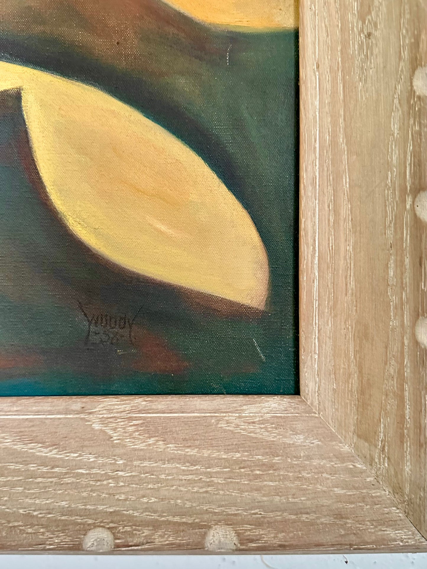 1958 Oil on Canvas, Abstract Composition by W. Tallman (1864-1974) Original Frame