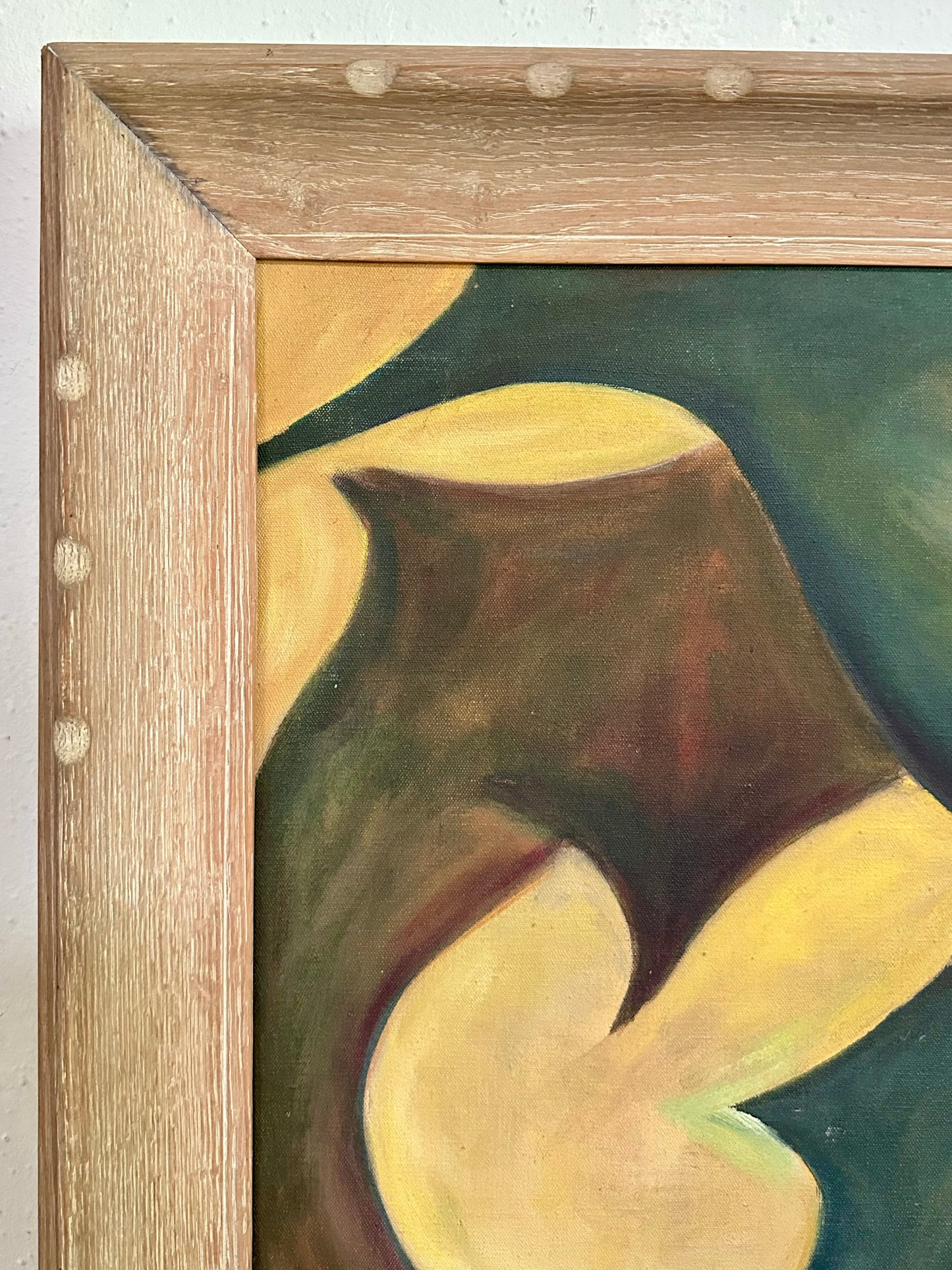 1958 Oil on Canvas, Abstract Composition by W. Tallman (1864-1974) Original Frame