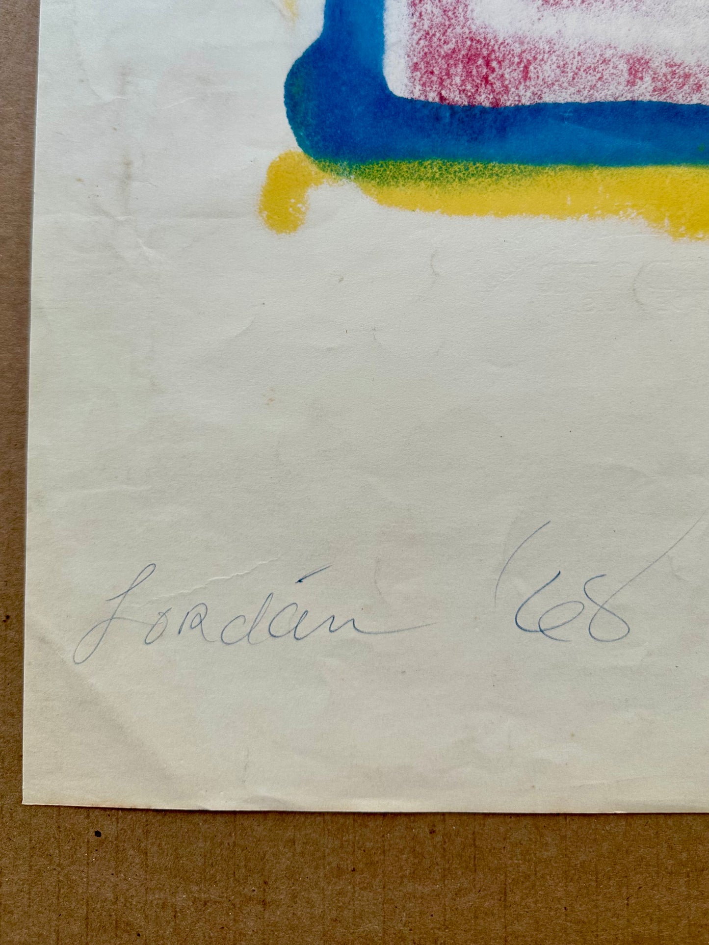Aerosol Paint on Paper Abstract Composition by L. Kimbrell 1968