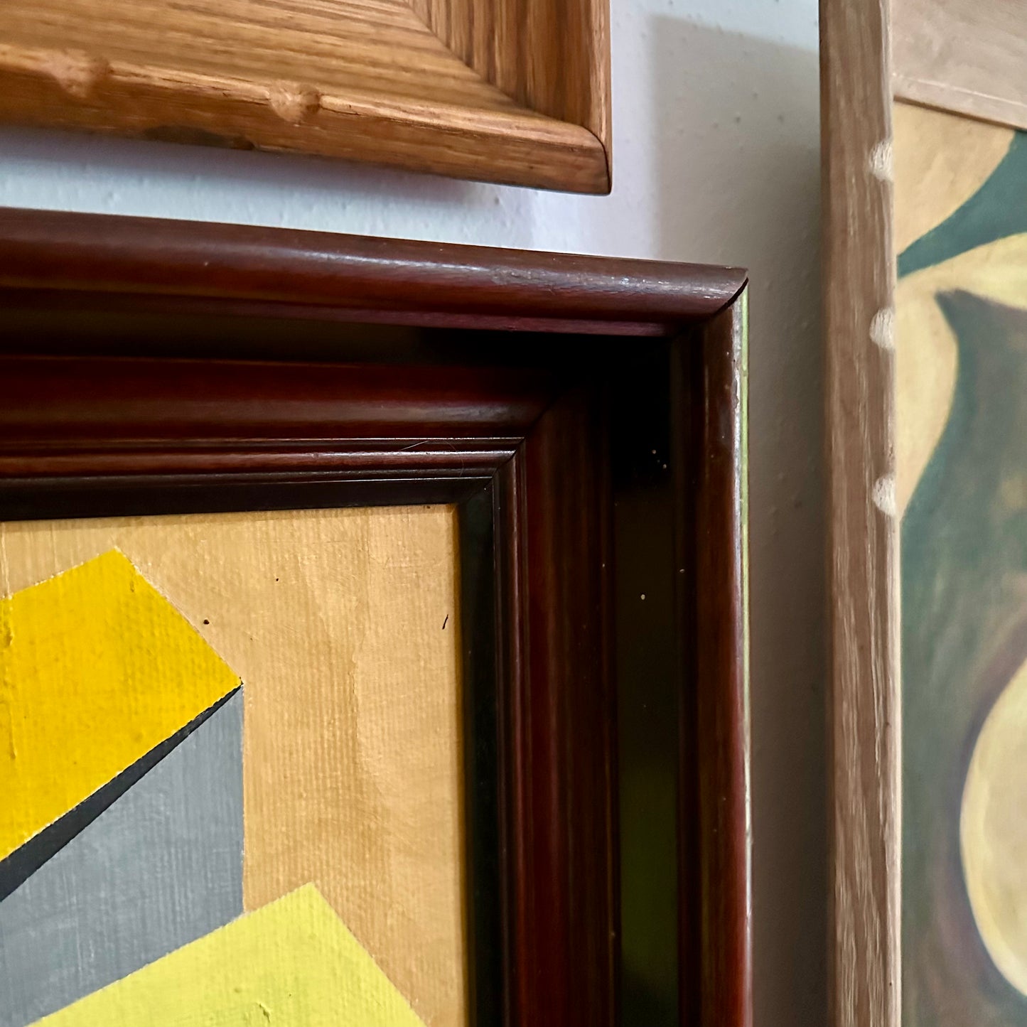 1960s Paint on Canvas Abstract Composition by Cicely De Beers (1892-1973) in Antique Eastlake Frame