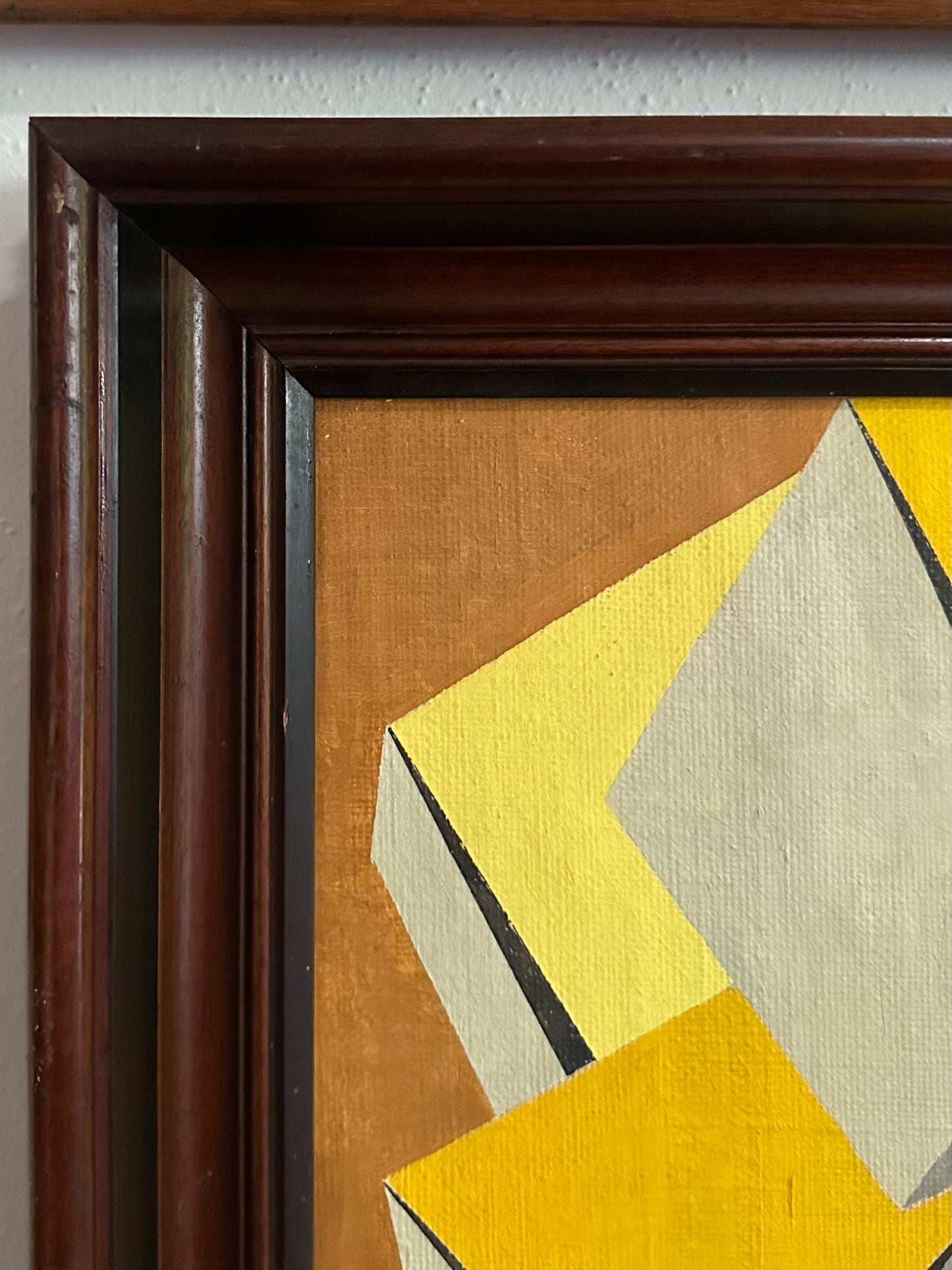 1960s Paint on Canvas Abstract Composition by Cicely De Beers (1892-1973) in Antique Eastlake Frame
