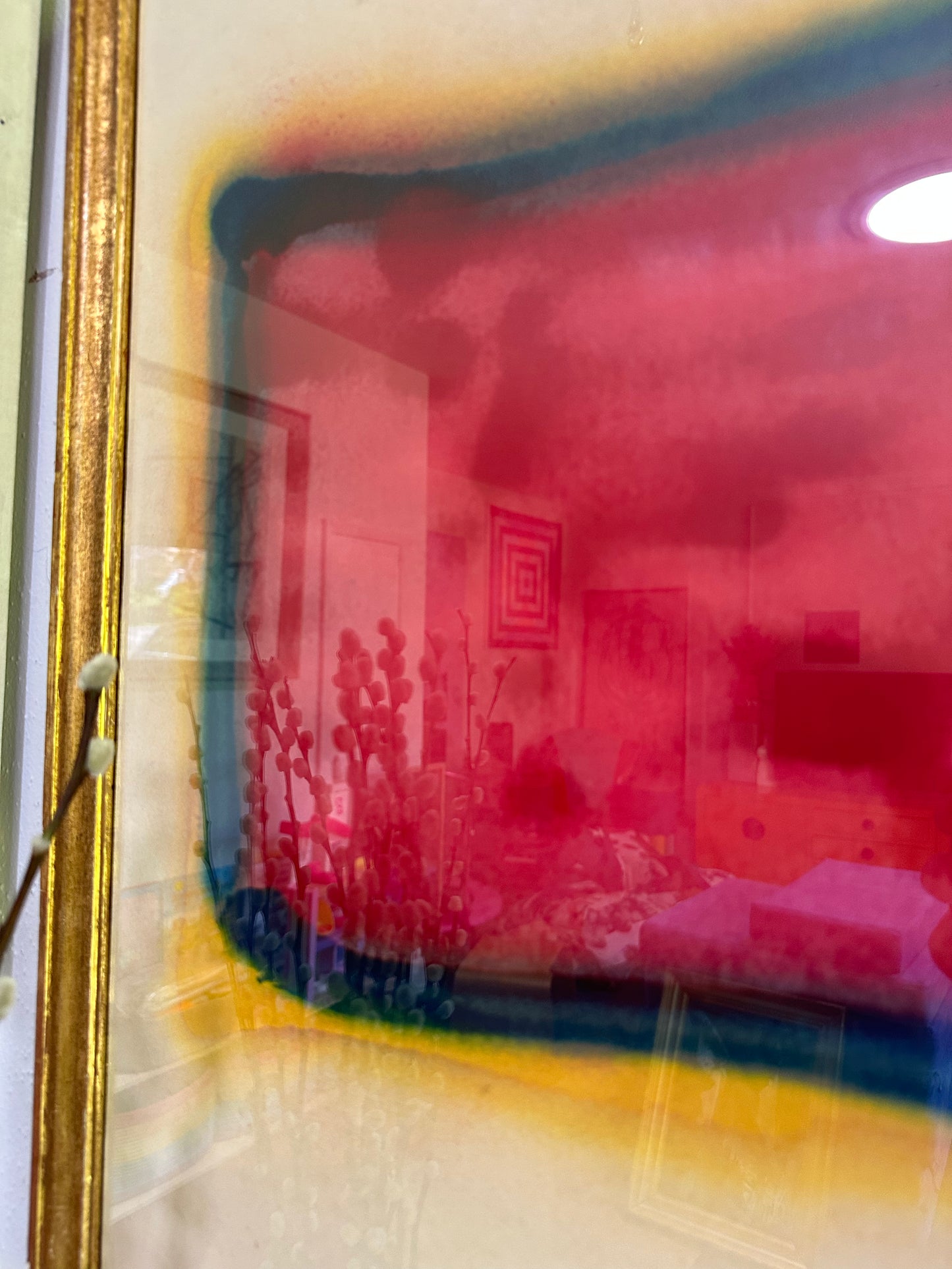 Aerosol Paint on Paper Abstract Composition by L. Kimbrell 1968