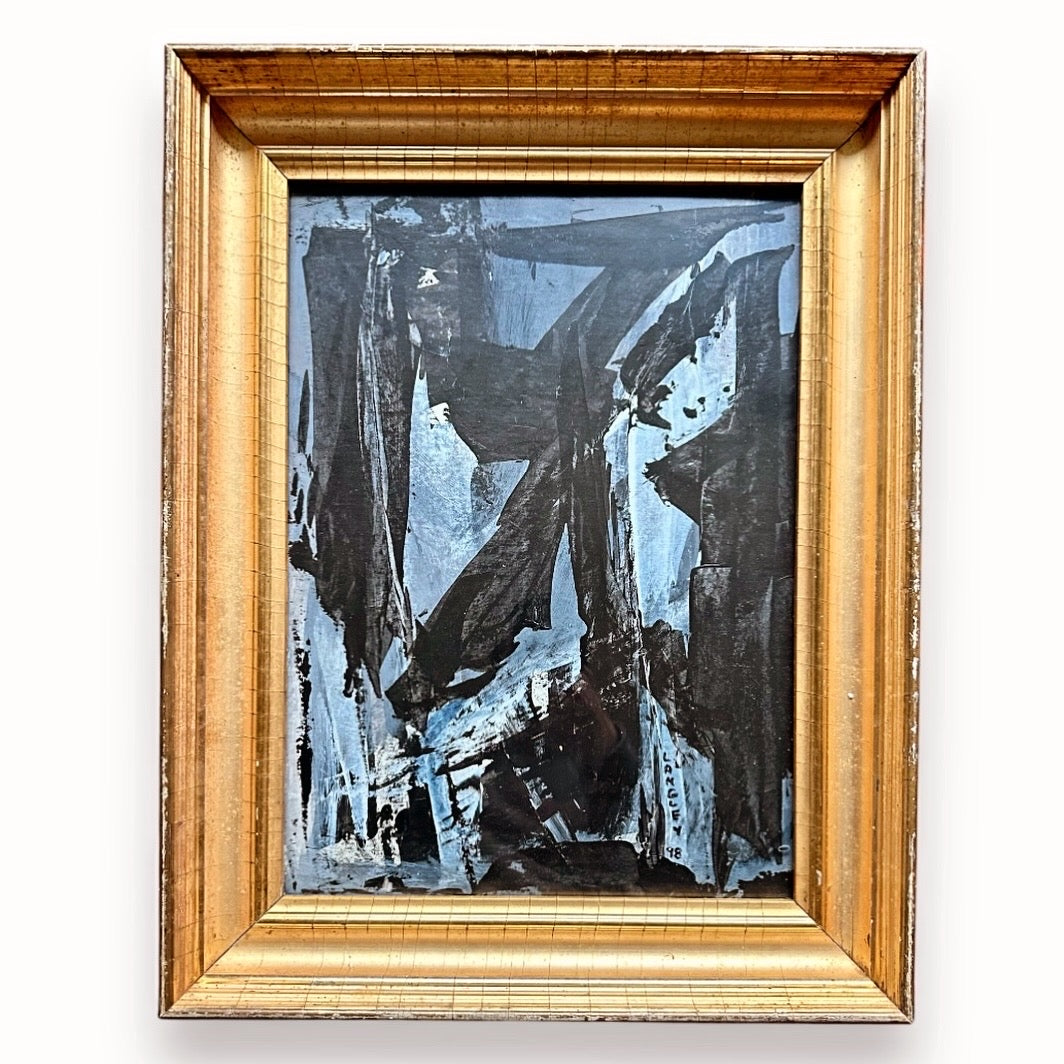 Katherine Langley (1943-2024) Abstract Expressionist painting in 19th century gilt frame