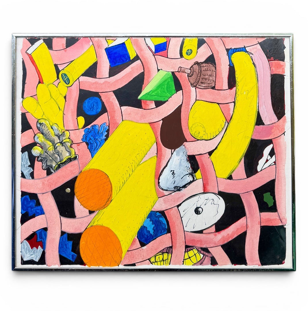 20th Century American John Mart Opie (b.1936) Abstract Painting on Paper, 1969, Framed