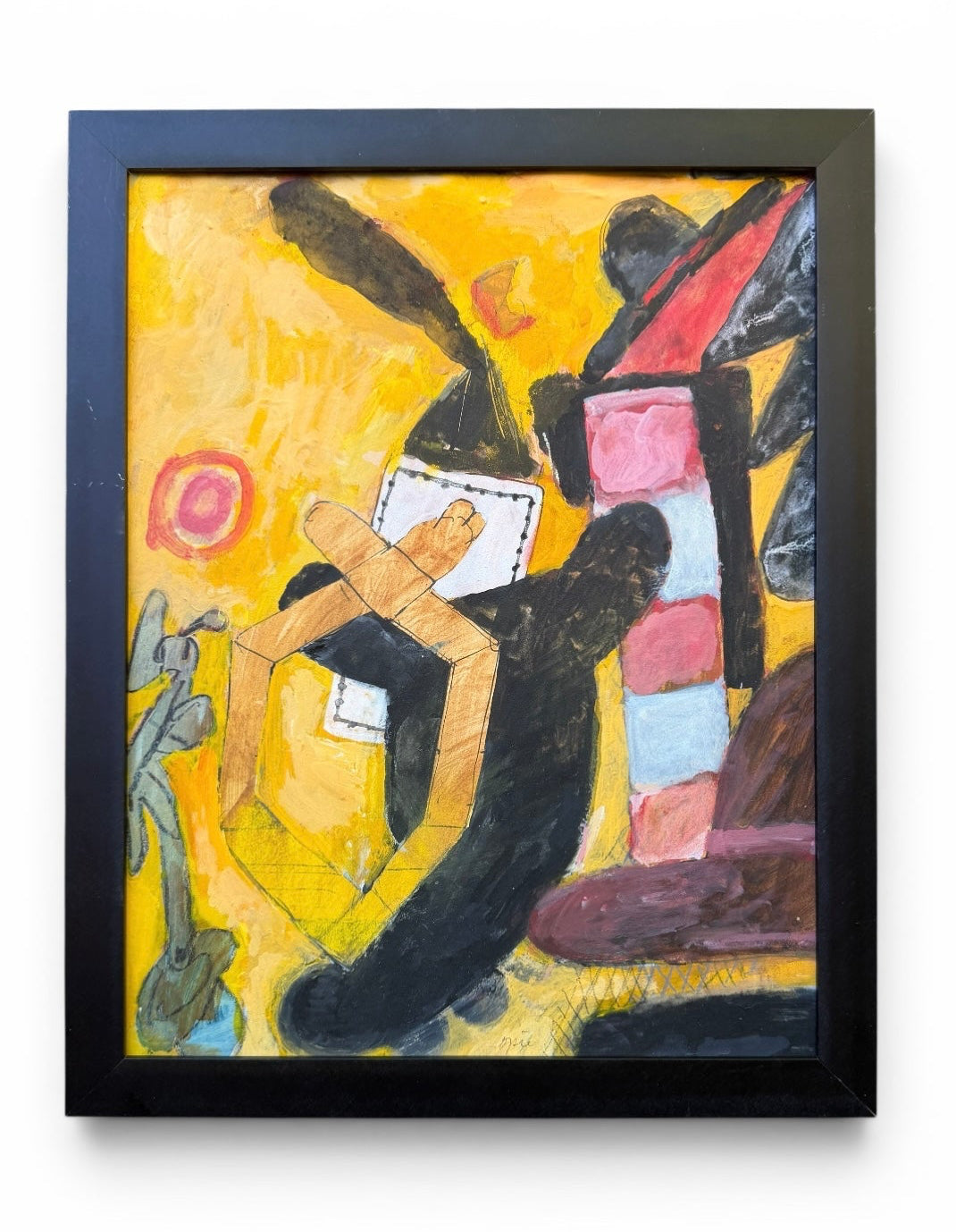 20th Century American John Mart Opie (b.1936) Abstract Painting on Paper, 1964, Framed