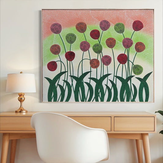 Large Scale Original Vintage Painting on Canvas after Yayoi Kasuma