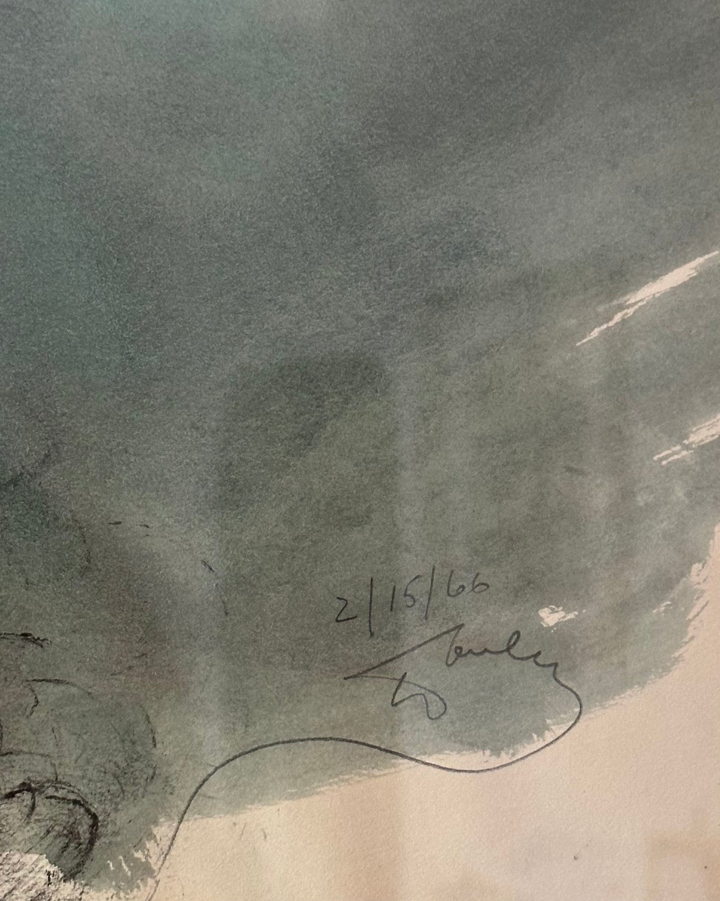 Harley Francis 1966 Abstract Still Life on Paper, Heydenryk Frame