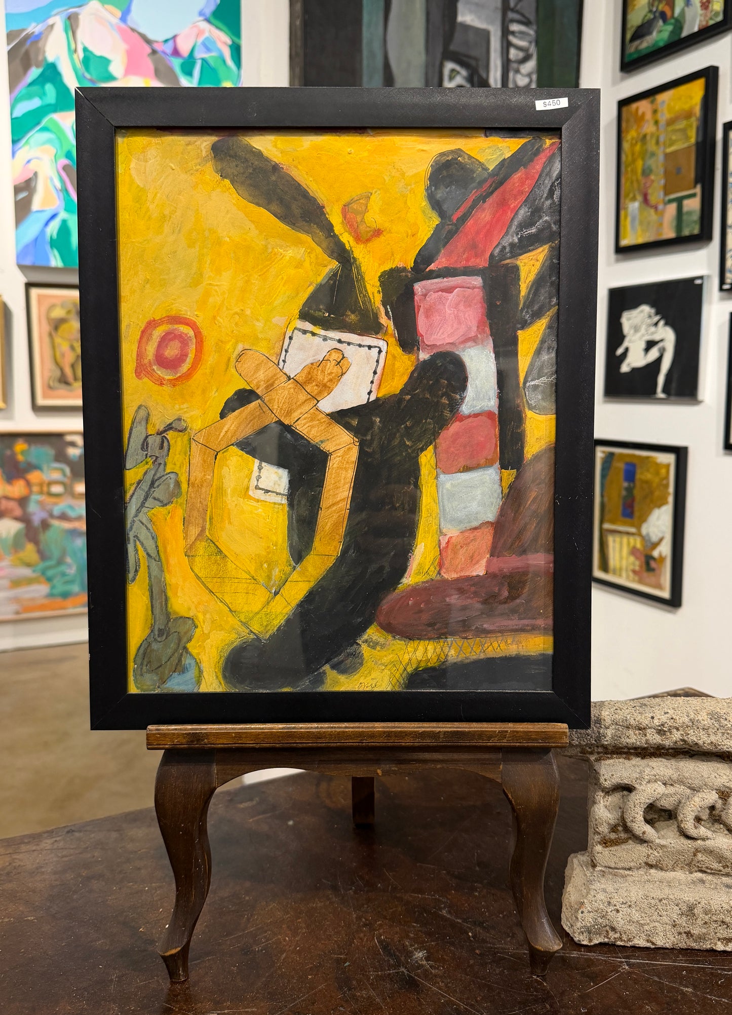 20th Century American John Mart Opie (b.1936) Abstract Painting on Paper, 1964, Framed