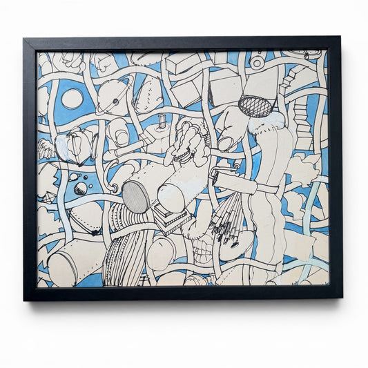 20th Century American John Mart Opie (b.1936) Abstract Painting on Paper, 1970, Framed