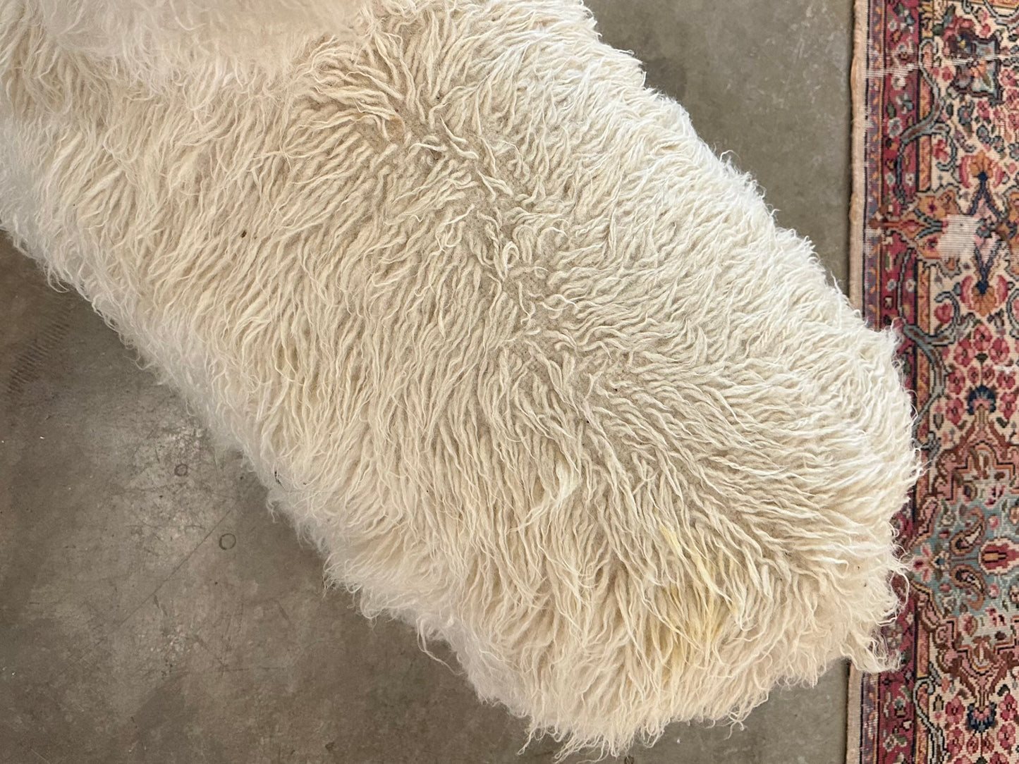 Edna Cataldo 1990s Signed Flocati Wool Llama Sculptural Chair