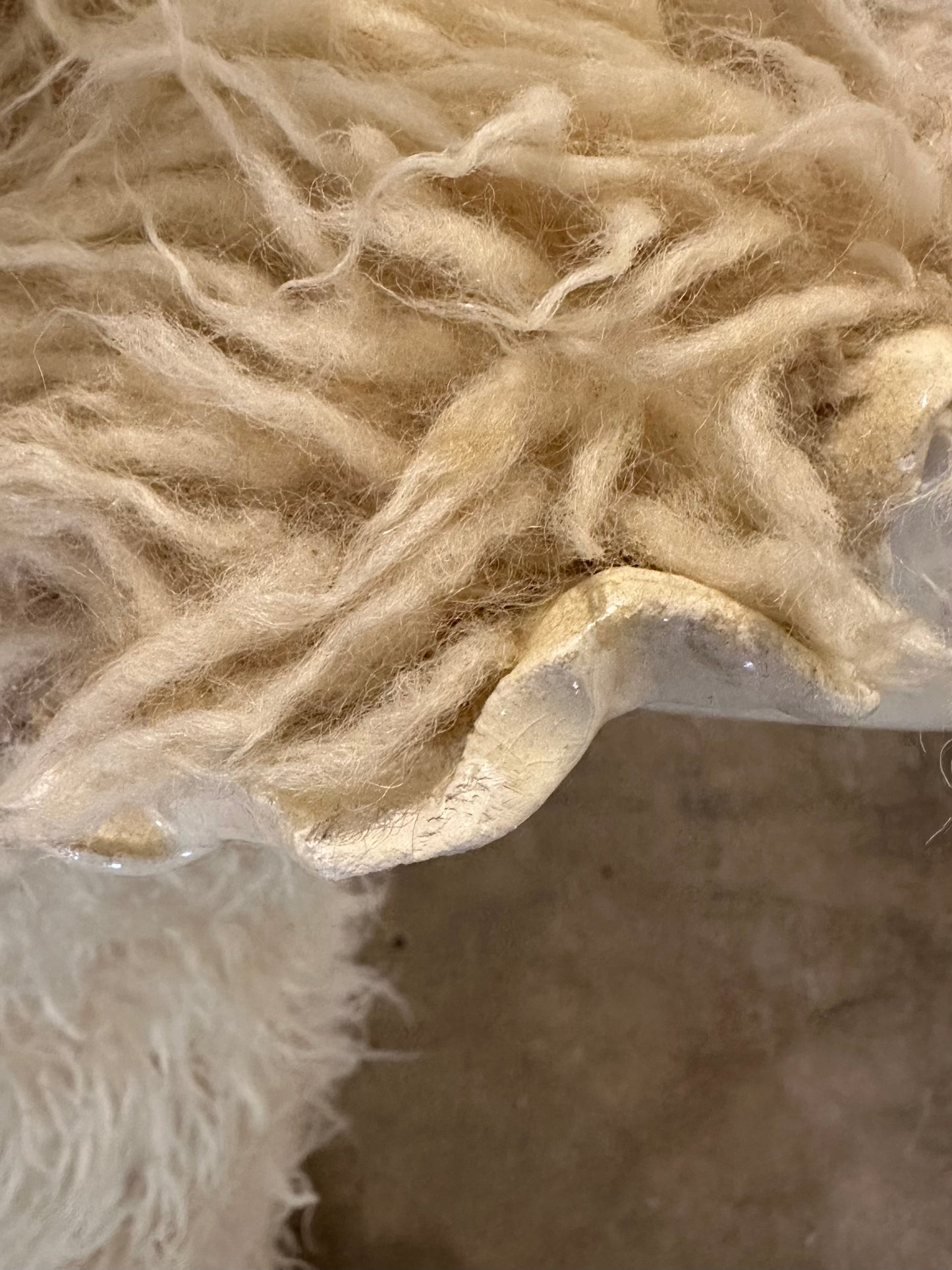 Edna Cataldo 1990s Signed Flocati Wool Llama Sculptural Chair