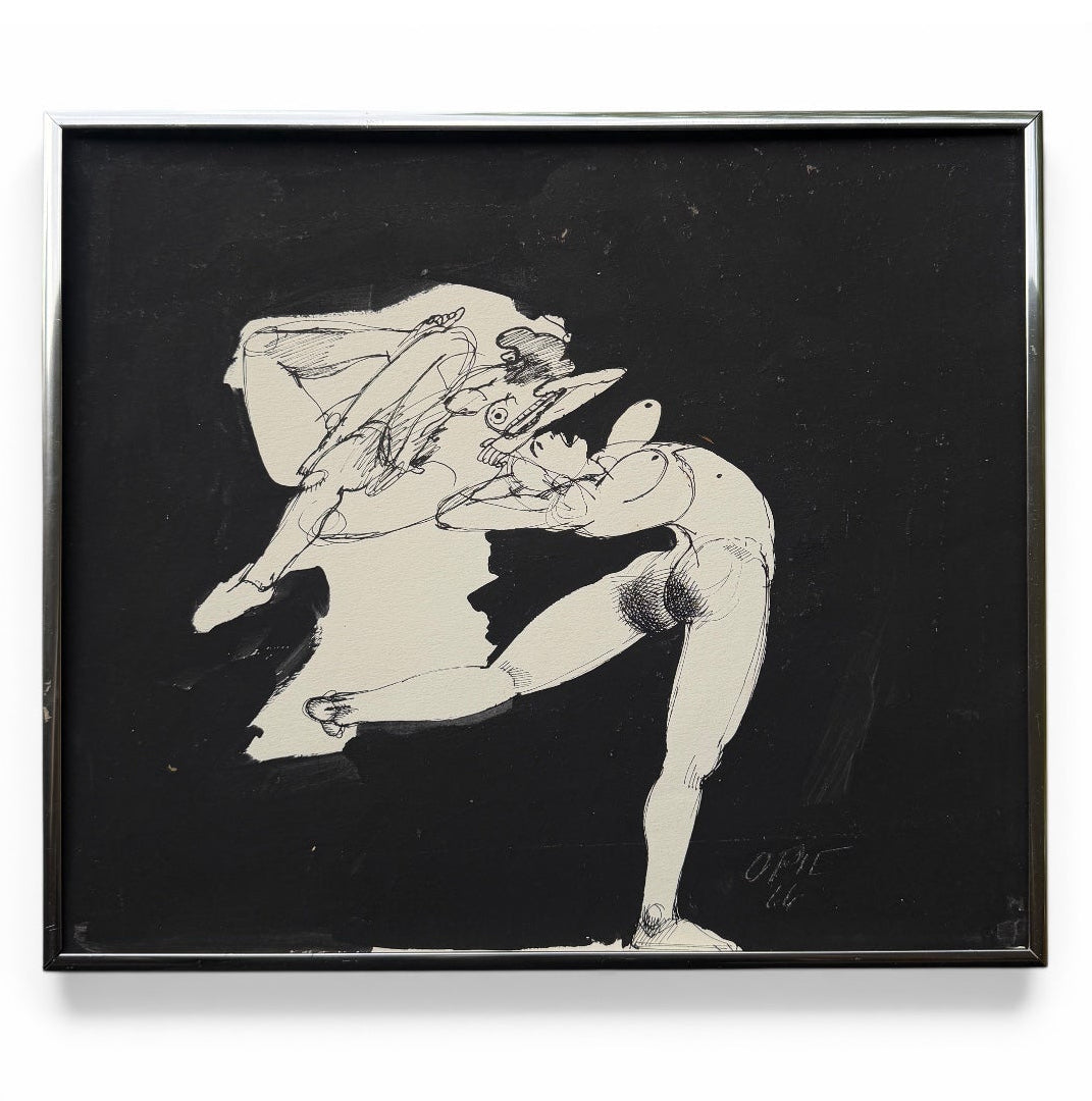 20th Century American John Mart Opie (b.1936) Abstract Painting on Paper, 1966, Framed