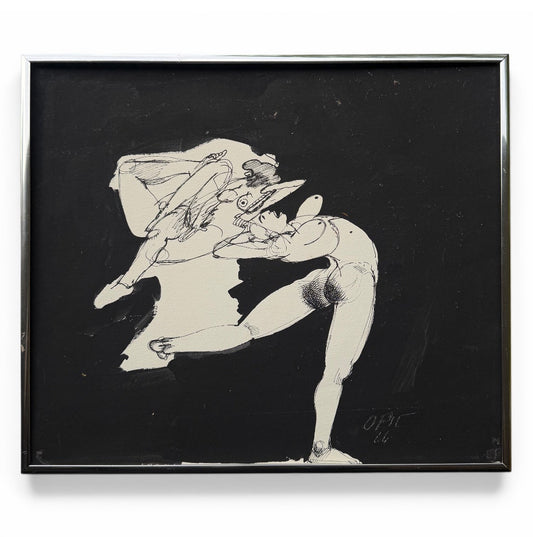 20th Century American John Mart Opie (b.1936) Abstract Painting on Paper, 1966, Framed