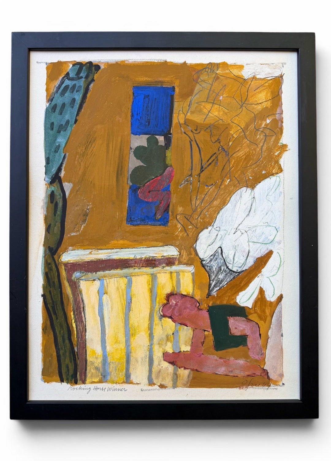 20th Century American John Mart Opie (b.1936) Abstract Painting on Paper, 1964, Framed