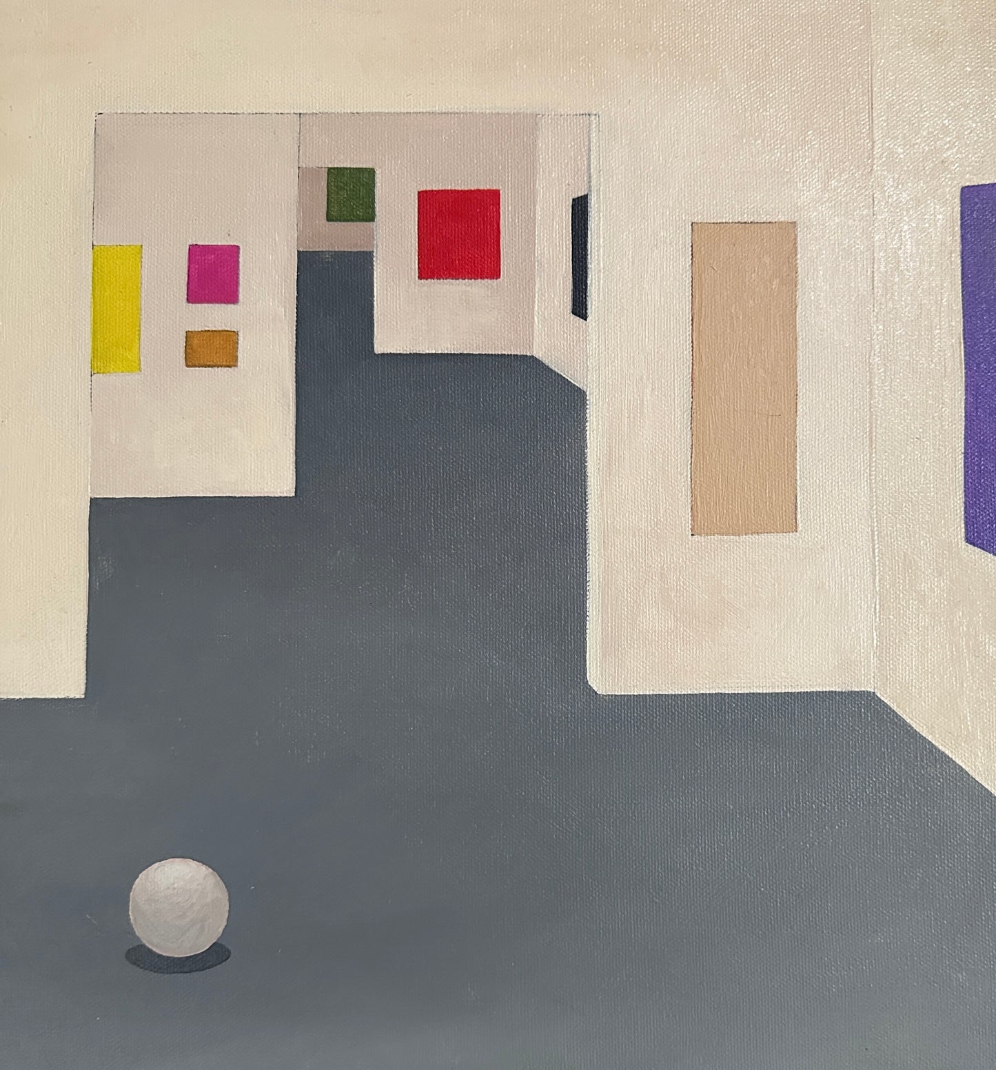 20th Century Oil On Canvas Gallery Scene Painting