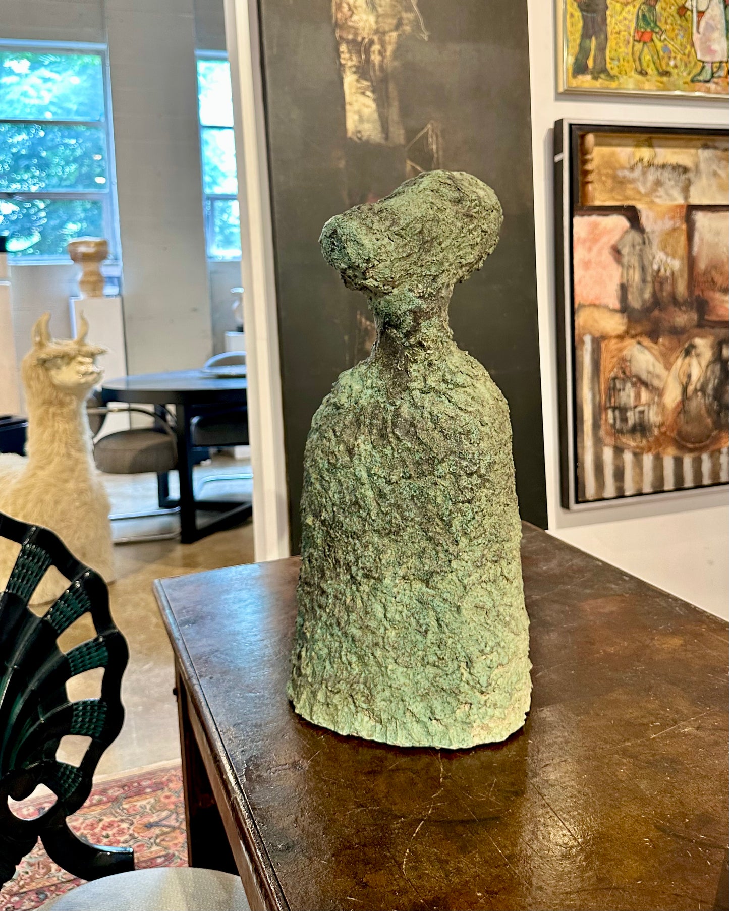 vintage Scandinavian modernist textural studio pottery sculpture