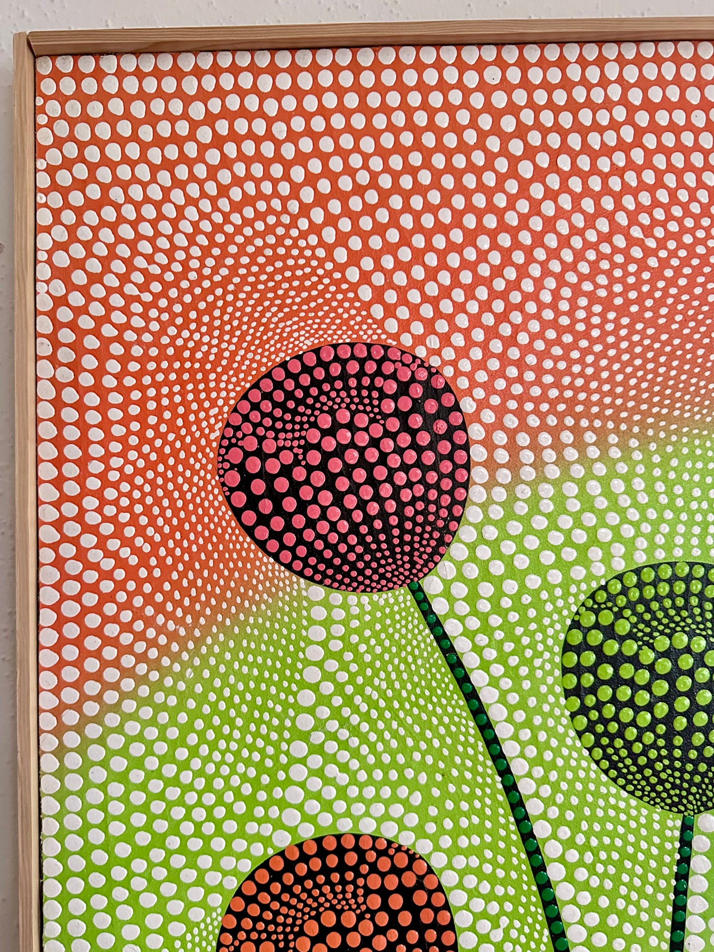 Large Scale Original Vintage Painting on Canvas after Yayoi Kasuma
