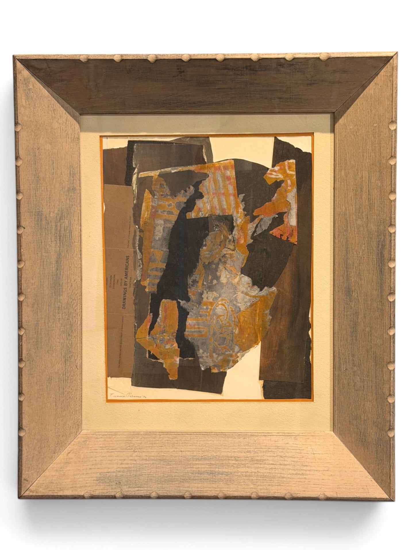 Eunice Jensen Parsons (1916-2024) Modernist Mixed Media Collage 1976