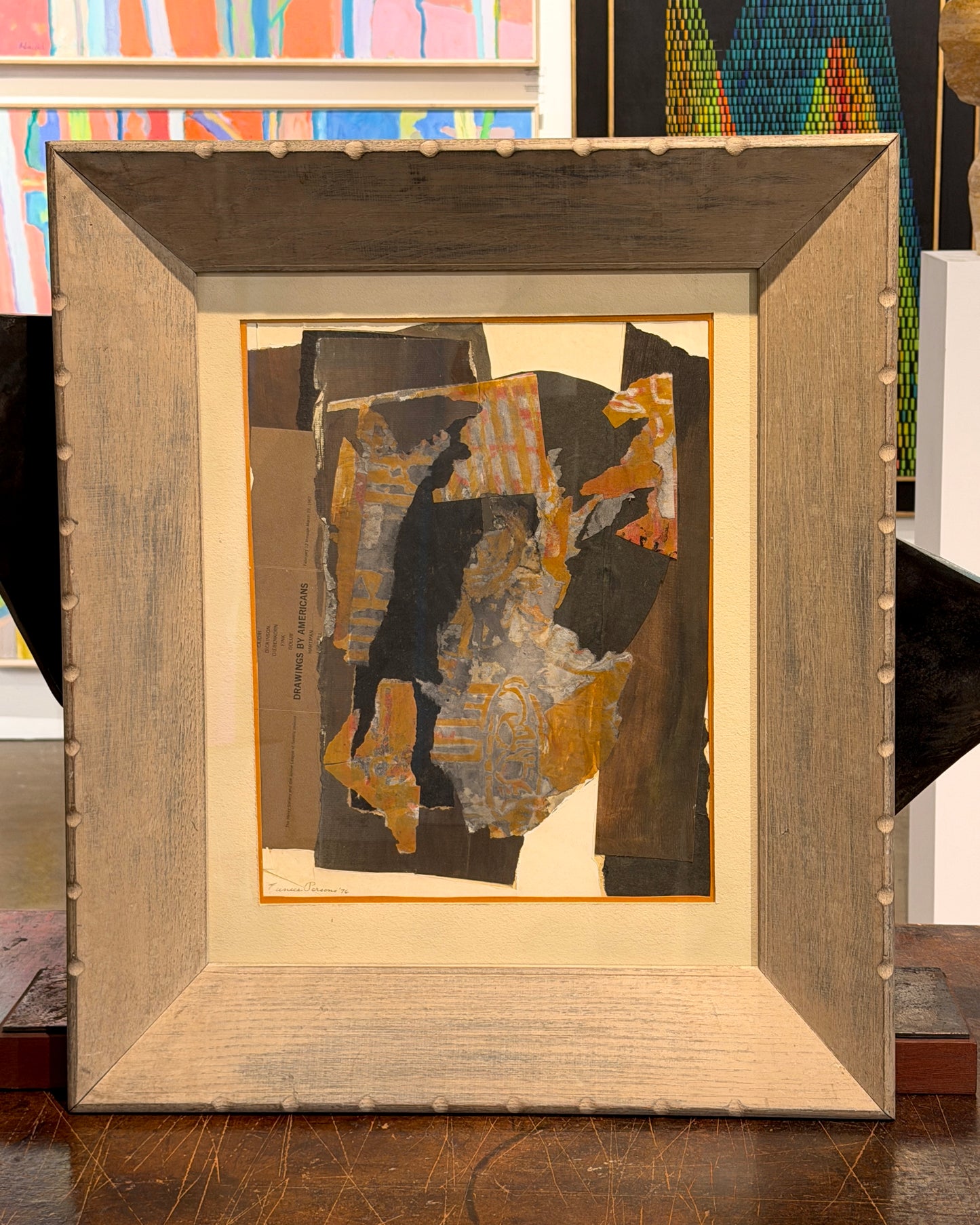 Eunice Jensen Parsons (1916-2024) Modernist Mixed Media Collage 1976