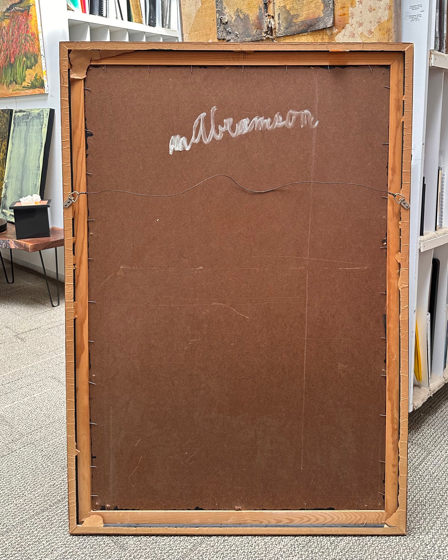 Maurice Abramson (1908-1993) Large Abstract Mixed Media Composition in Original Frame, 1960s