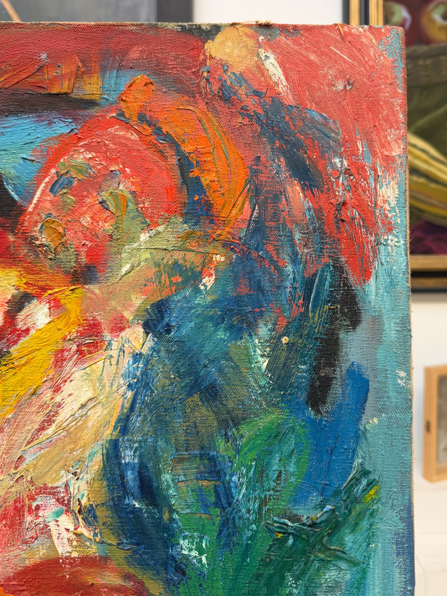 Eunice Parsons (1916-2024) Oil on Canvas 1961 Abstract Figures