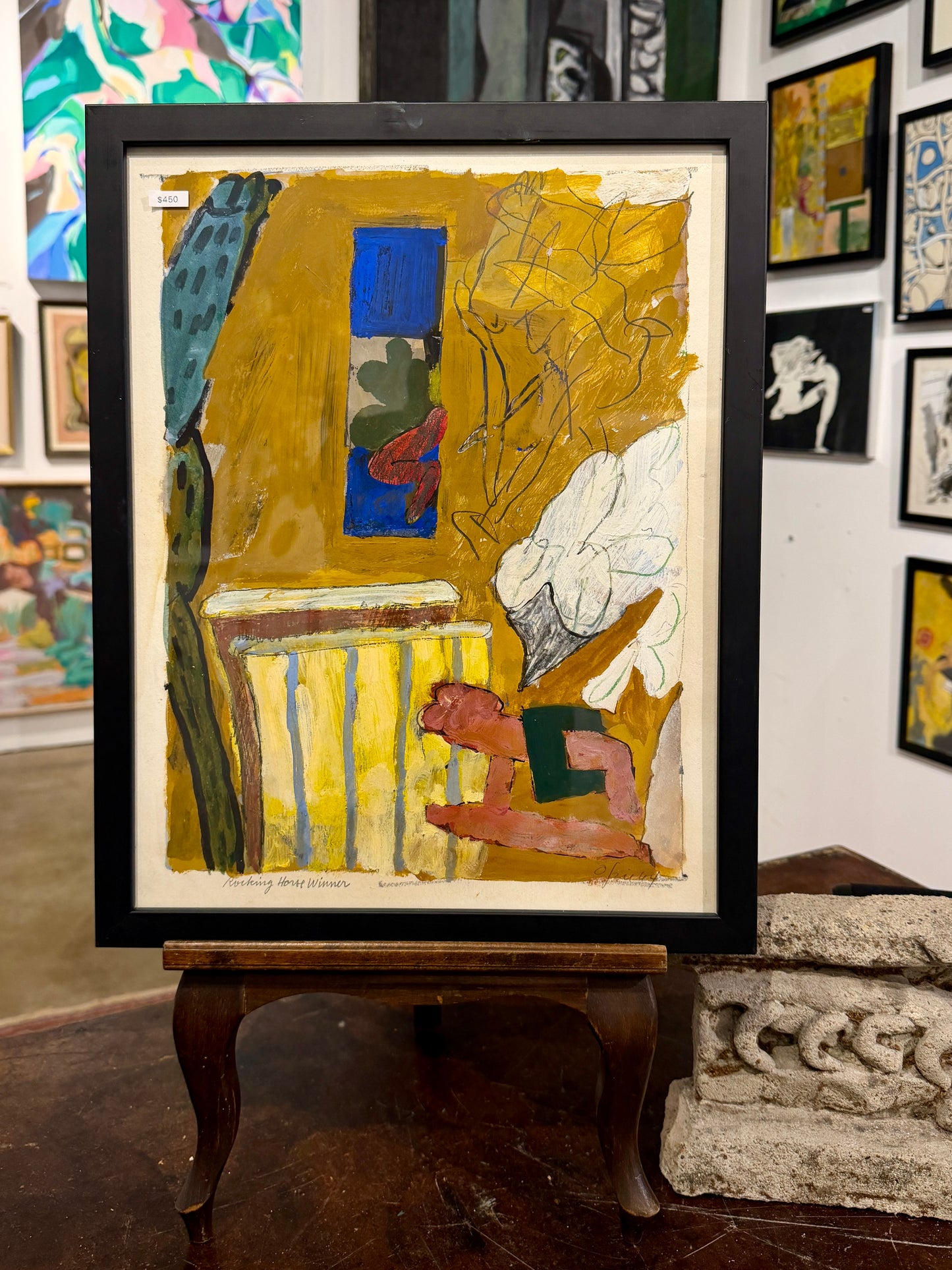 20th Century American John Mart Opie (b.1936) Abstract Painting on Paper, 1964, Framed