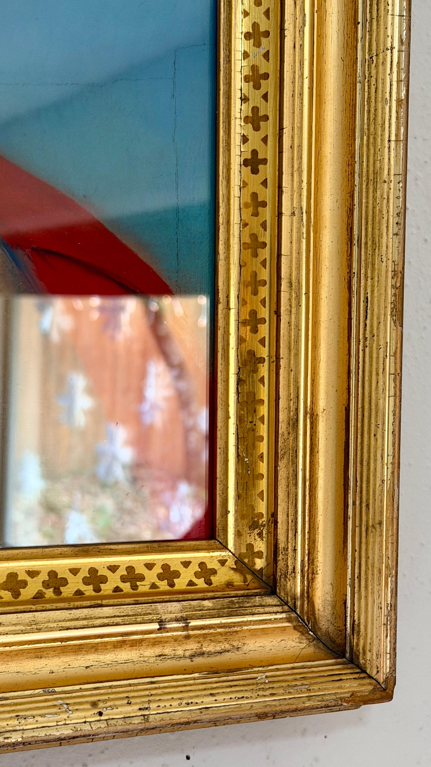 1960s Abstract Portrait Painting by Todd Chalk (b. 1929) in Antique 19th Centruy Gilt Frame