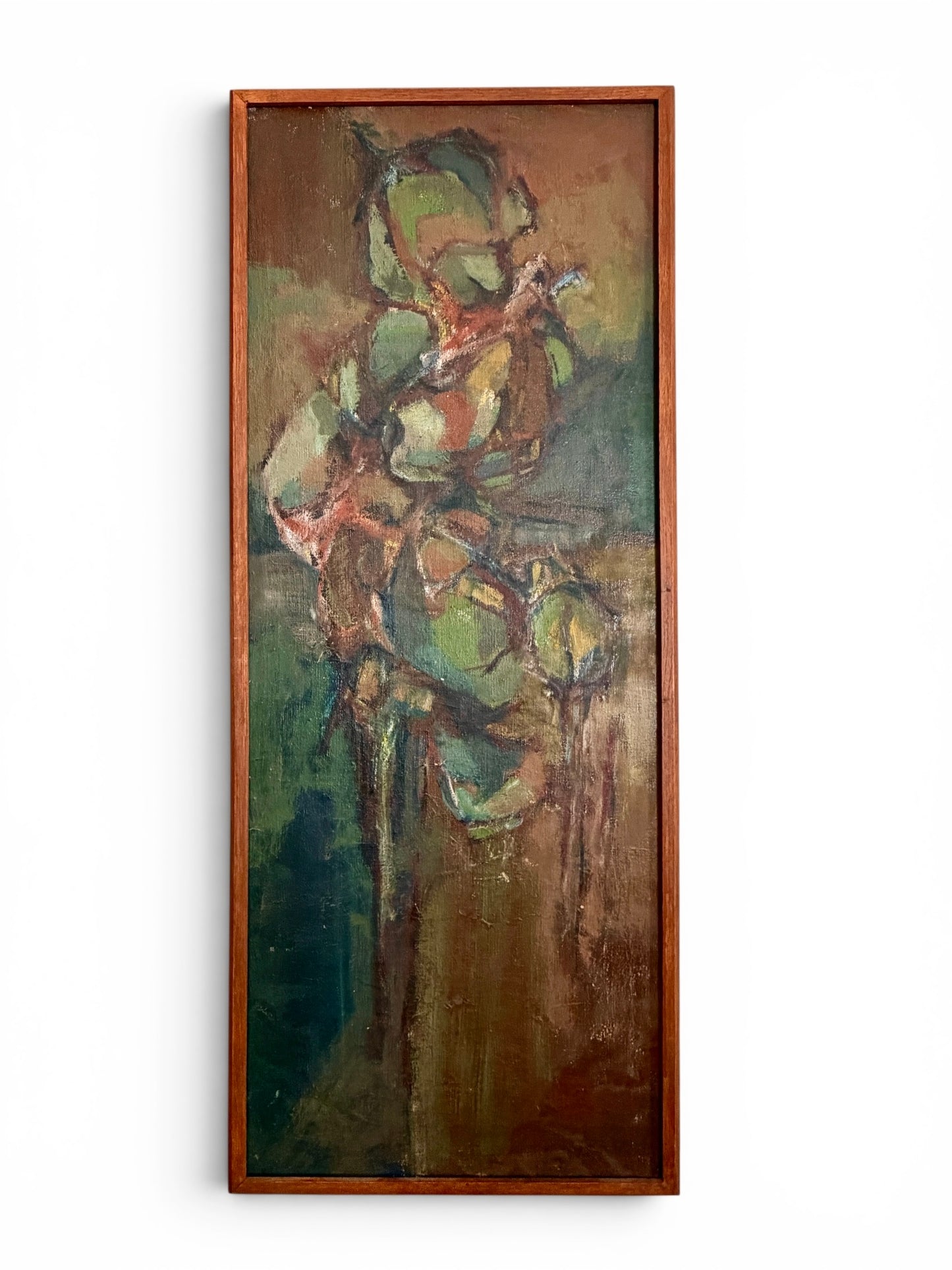 Mid 20th Century Abstract Oil on Canvas, Custom Framing