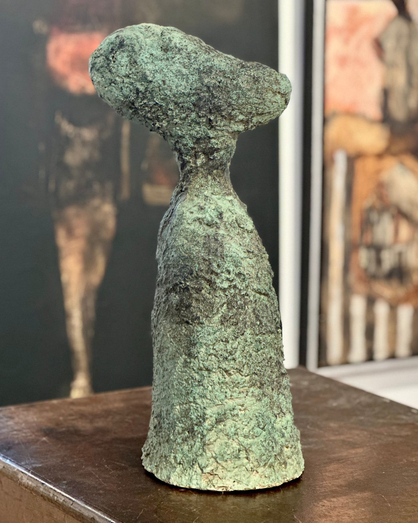 vintage Scandinavian modernist textural studio pottery sculpture