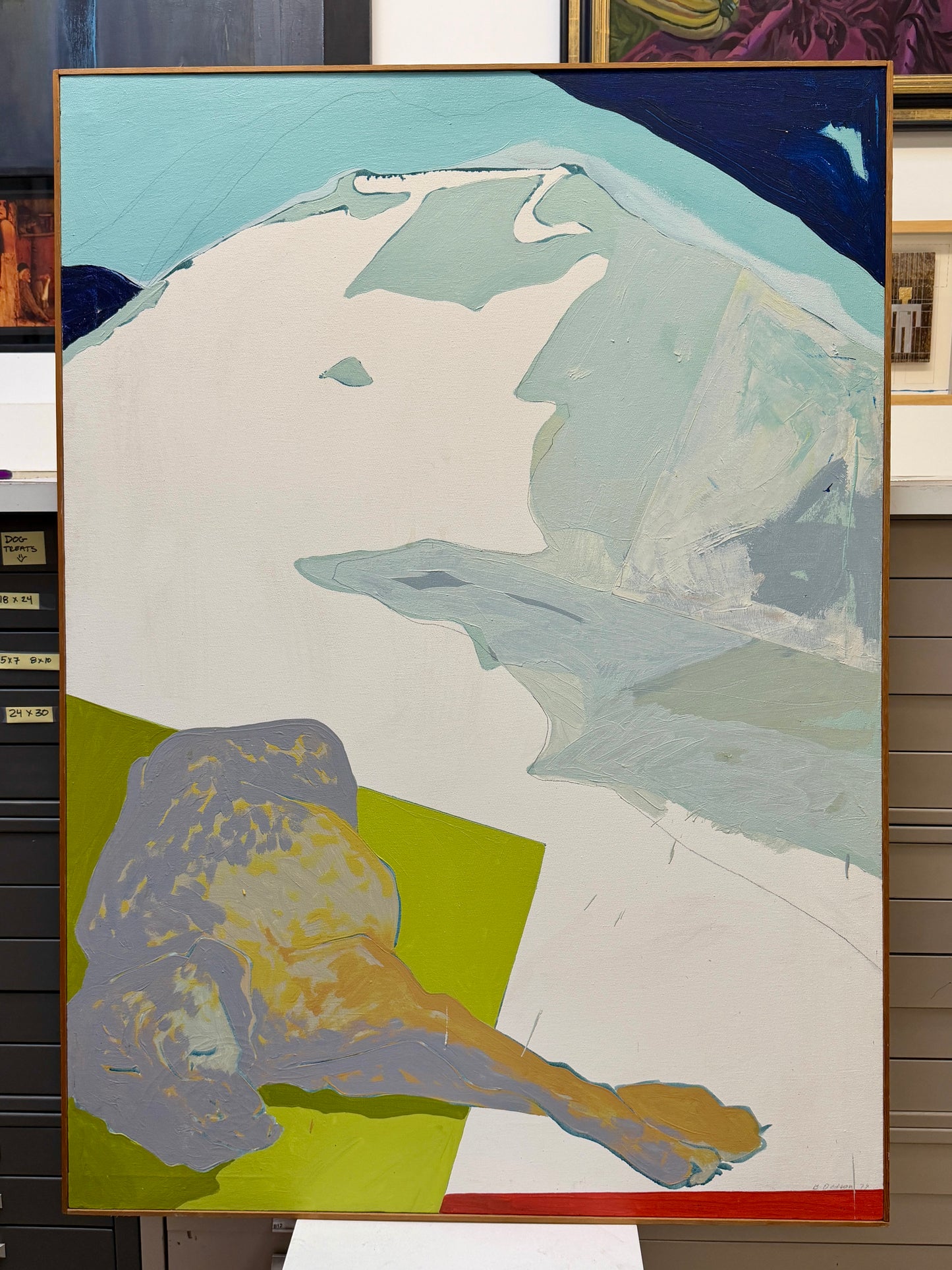 Large Scale Betty Dodson (1941-2014) Oil on Canvas “Looks Like Basketball Players To Me” 1977