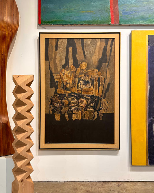 Maurice Abramson (1908-1993) Large Abstract Mixed Media Composition in Original Frame, 1960s