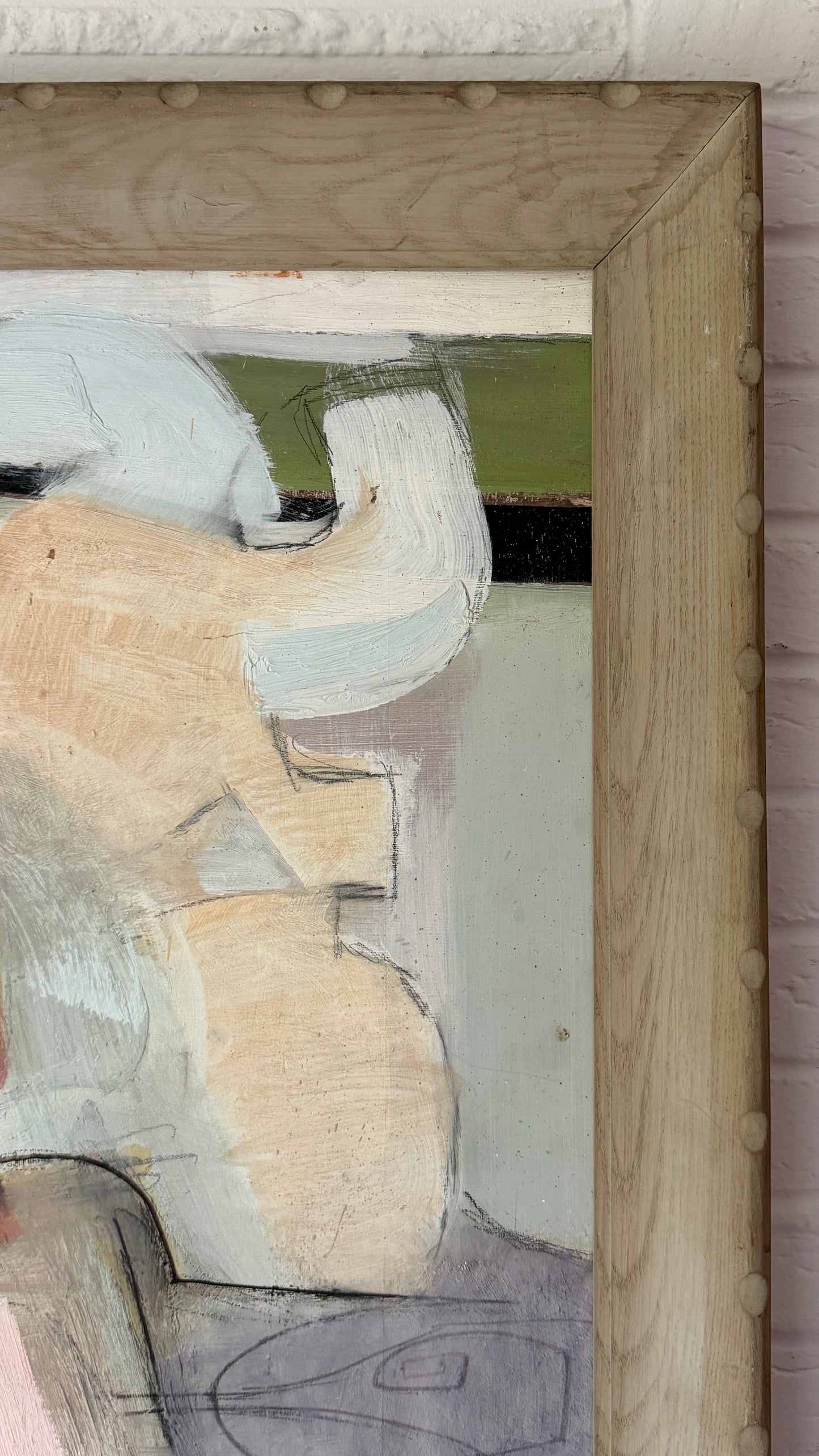 20th century Abstract Composition on Board, unknown, 1950s solid wood frame