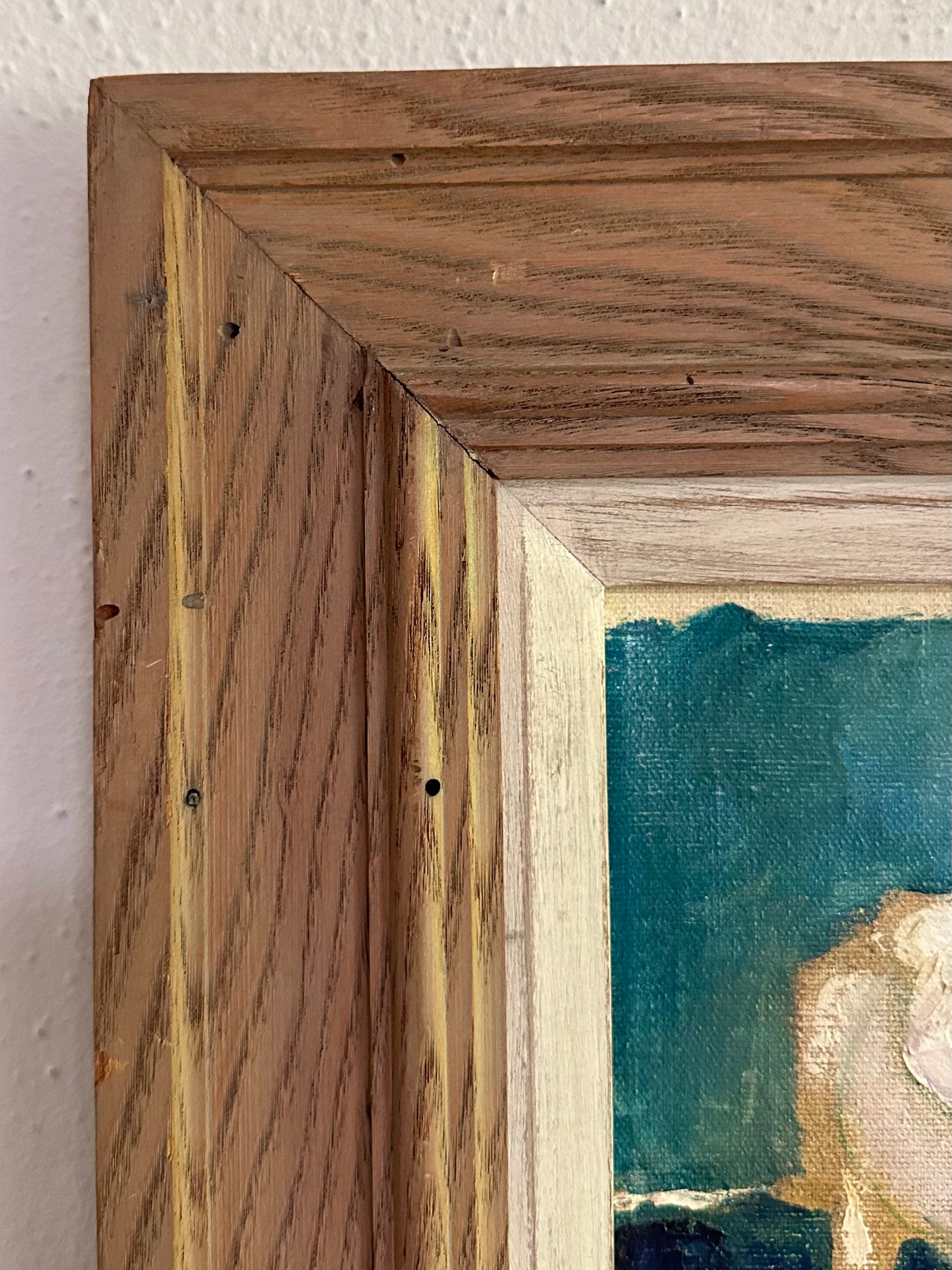 1960s Oil on Canvas, Figure with Horse, Framed