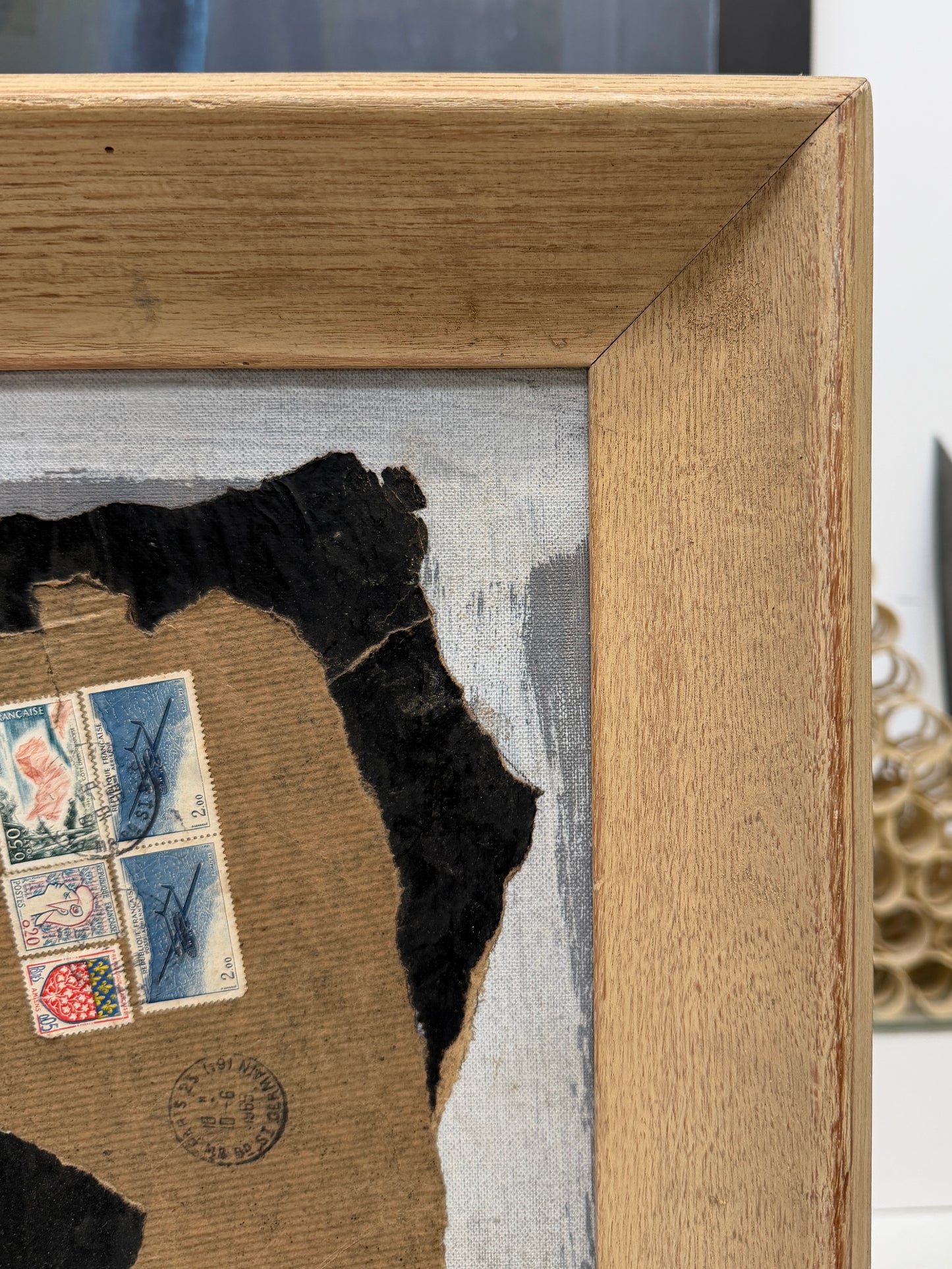 Eunice Jensen Parsons (1916-2024) Modernist Mixed Media Collage 1965