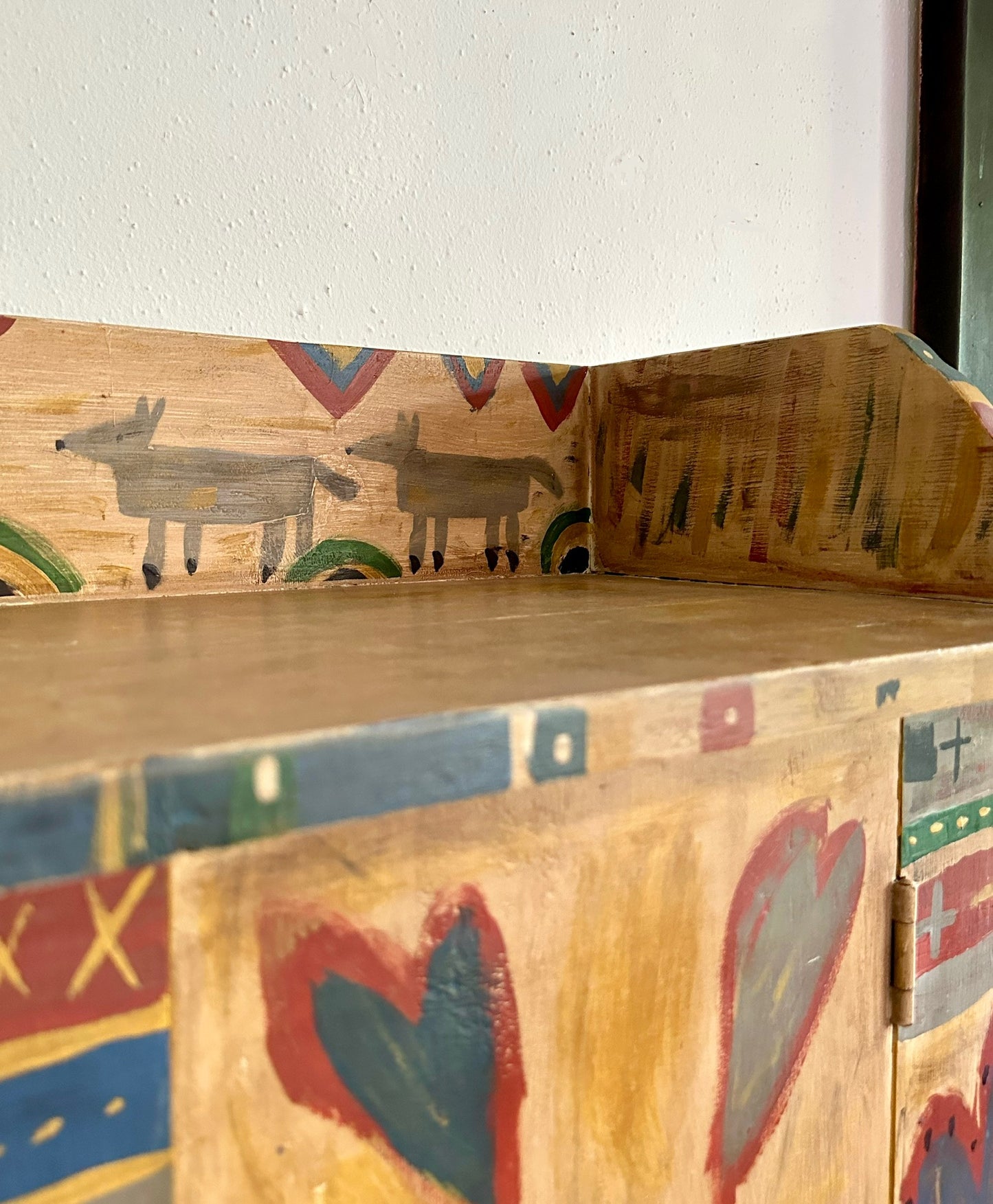 Vintage Folk Art Artist Made Cabinet