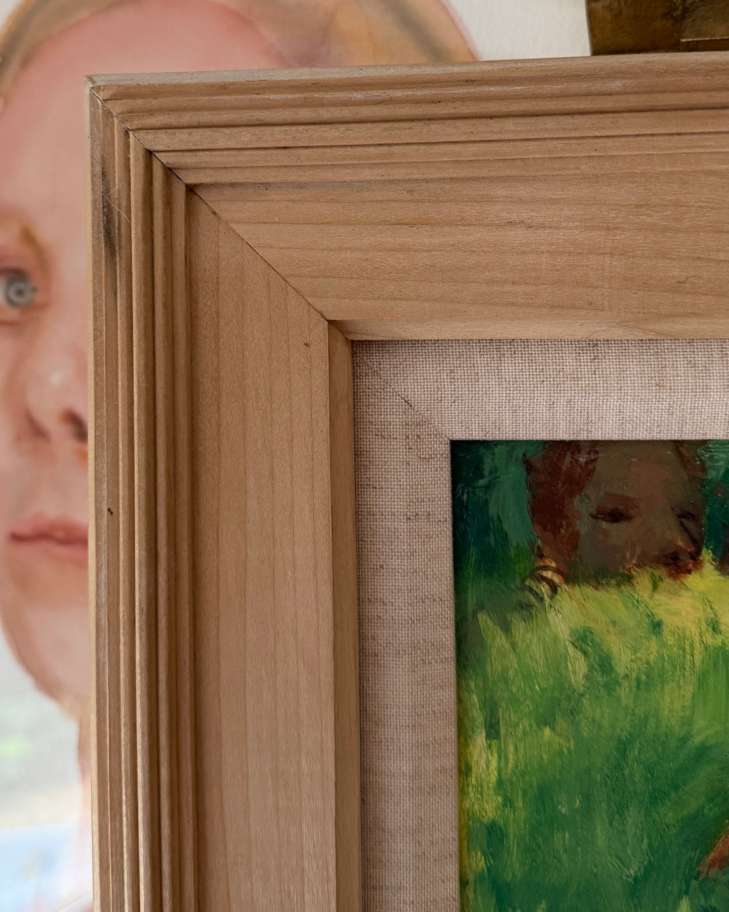 20th Century American John Mart Opie (b.1936) Painting on board, “Satyr & Nymph” artist framed