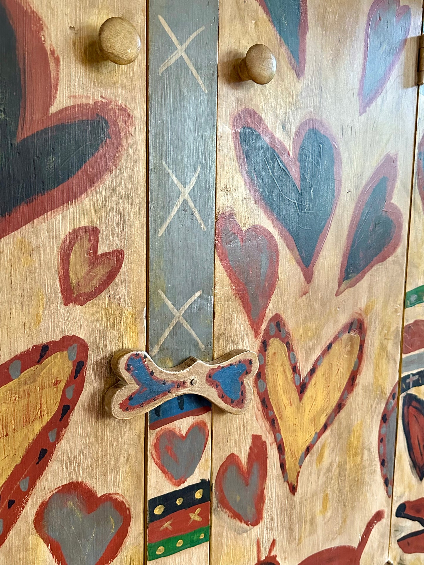 Vintage Folk Art Artist Made Cabinet